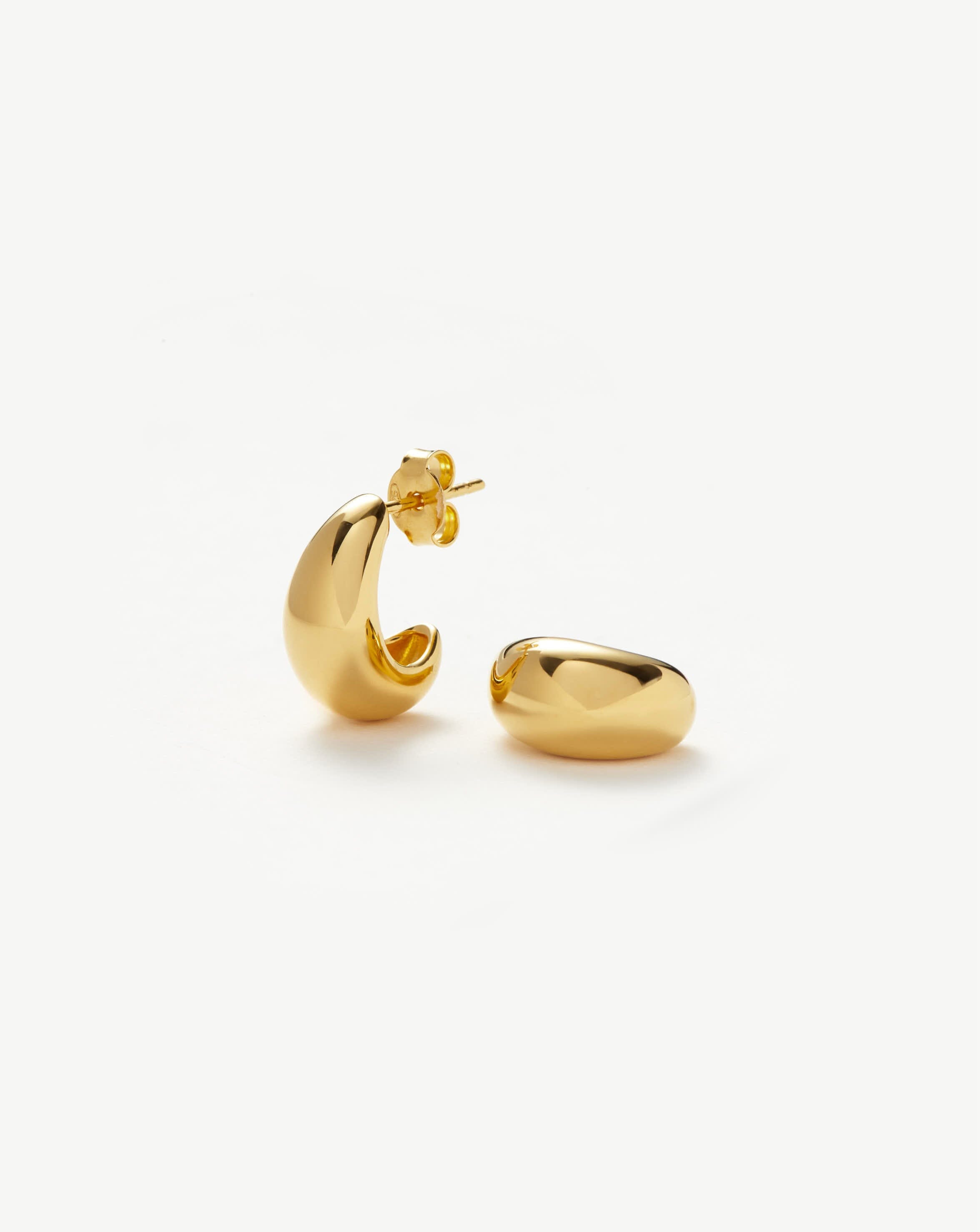 Savi Dome Mini Hoop Earrings - 14K Gold Plated Small Hoops for Women, Dainty Everyday Jewelry Gift - Perfect for Work, Date Night & Casual Outfits