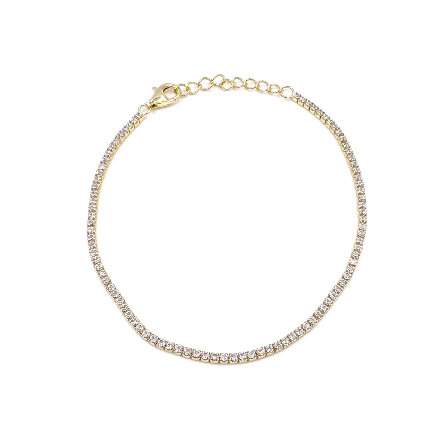 Ashley Gold Sterling Silver 1.00CTW Cubic Zirconia Tennis Bracelet for Women - Elegant Jewelry Gift for Anniversary, Birthday & Special Occasions