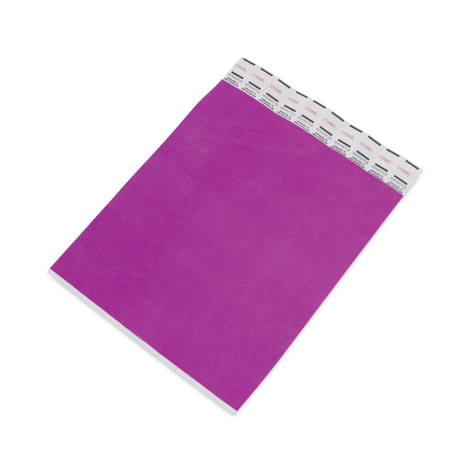 Advantus Numbered Crowd Control Wristbands - Sequential Purple Wristbands 9.75