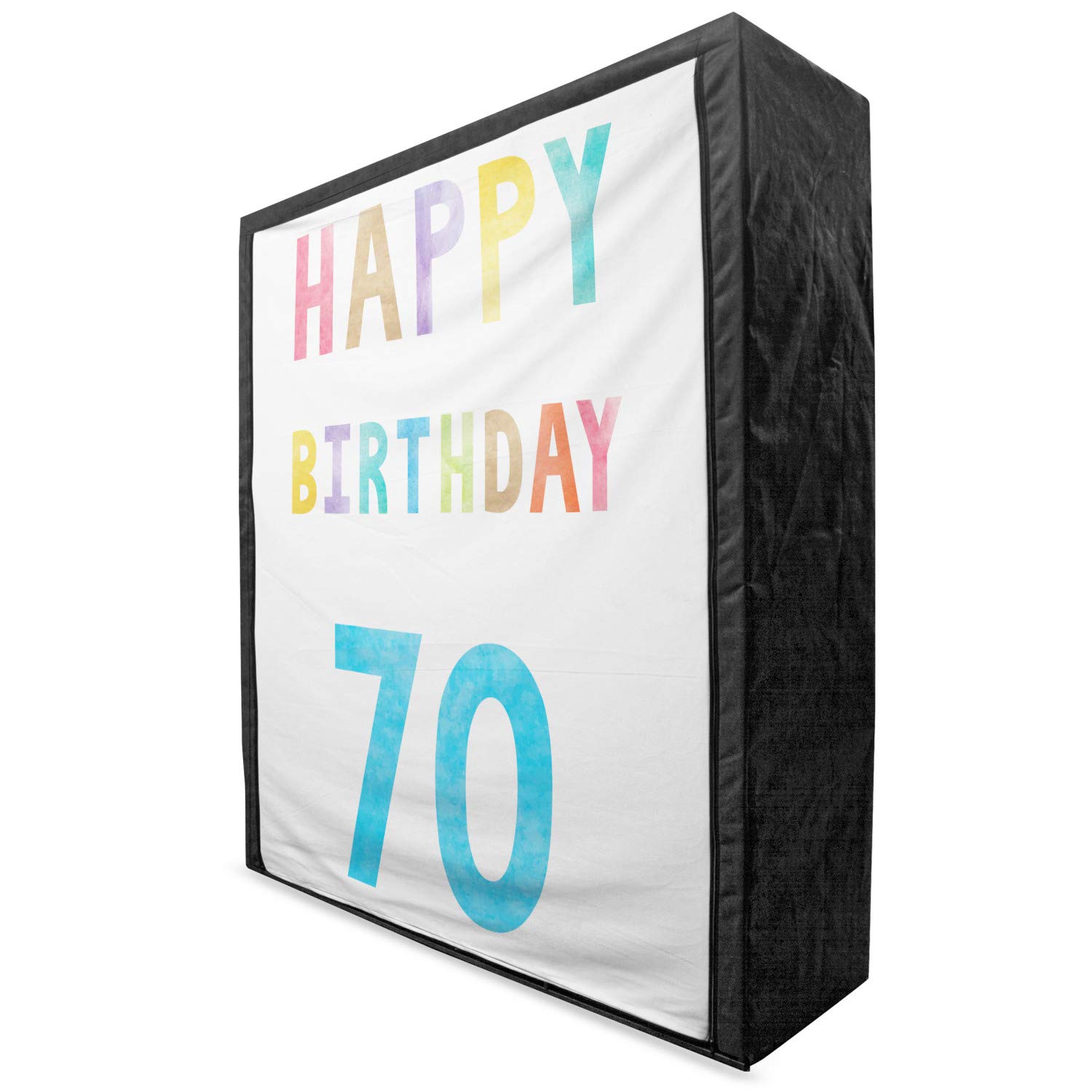 Ambesonne 70th Birthday Portable Fabric Wardrobe - Vintage Abstract Age 70 Party Design Clothing Organizer with Shelves, 59