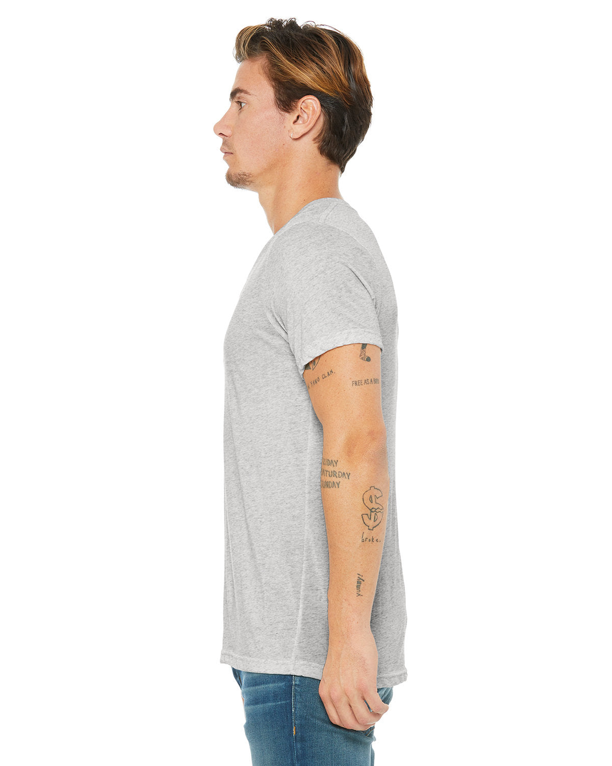 Bella + Canvas 3415C Unisex Triblend V-Neck T-Shirt - Soft Comfortable Tee for Men & Women - Perfect for Casual Wear, Gym, and Everyday Outfits