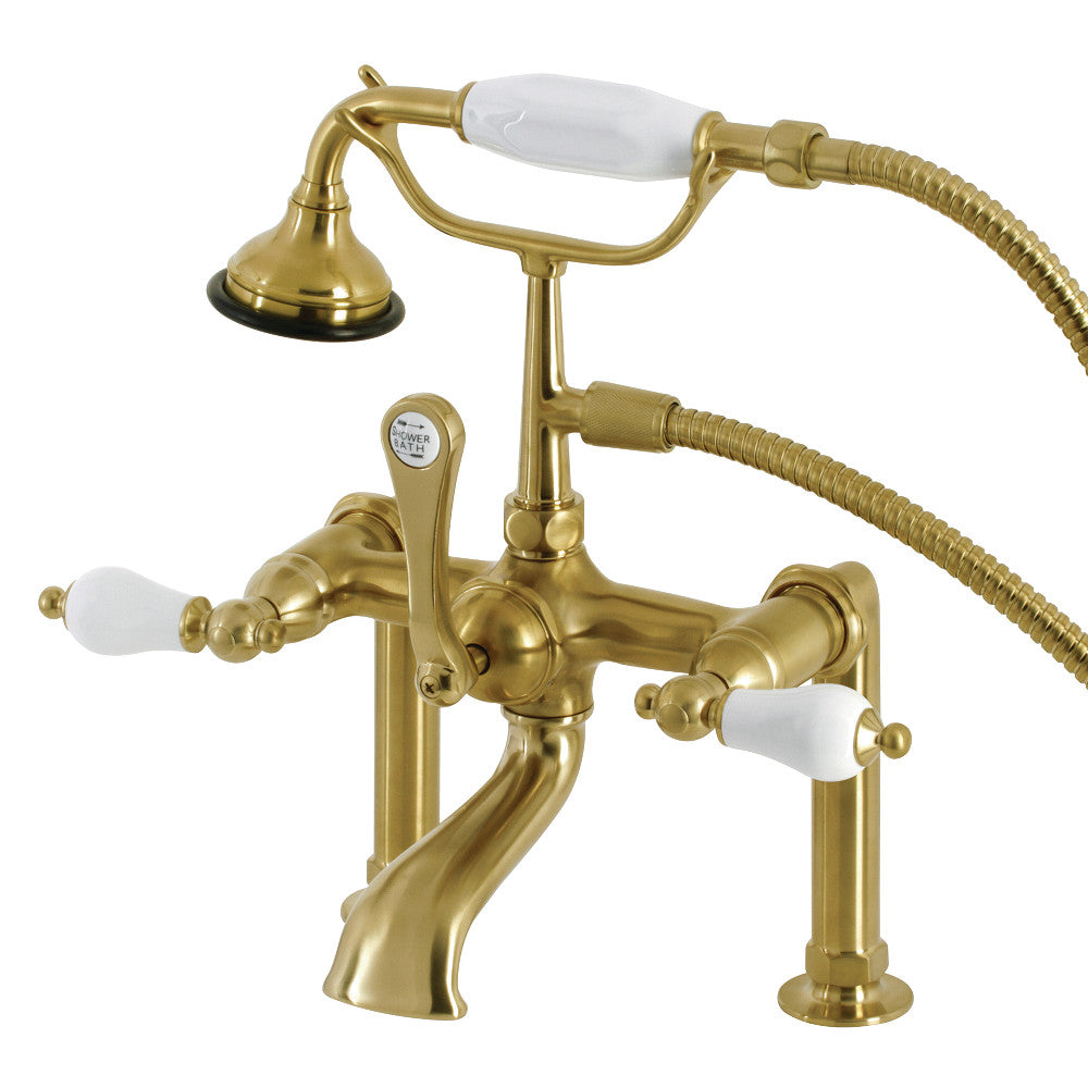 Kingston Brass AE106T1 Aqua Vintage Deck Mount Clawfoot Tub Faucet - Antique Style Bathroom Fixture for Classic & Modern Homes - Perfect for Bathroom Renovations & Vintage Decor