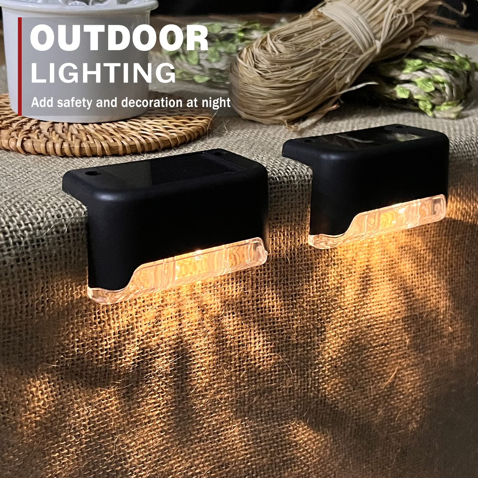 Civikyle 20-Pack Solar LED Outdoor Lights - Waterproof Warm White Deck Fence Step Patio Lighting for Garden, Pathway & Backyard Decor