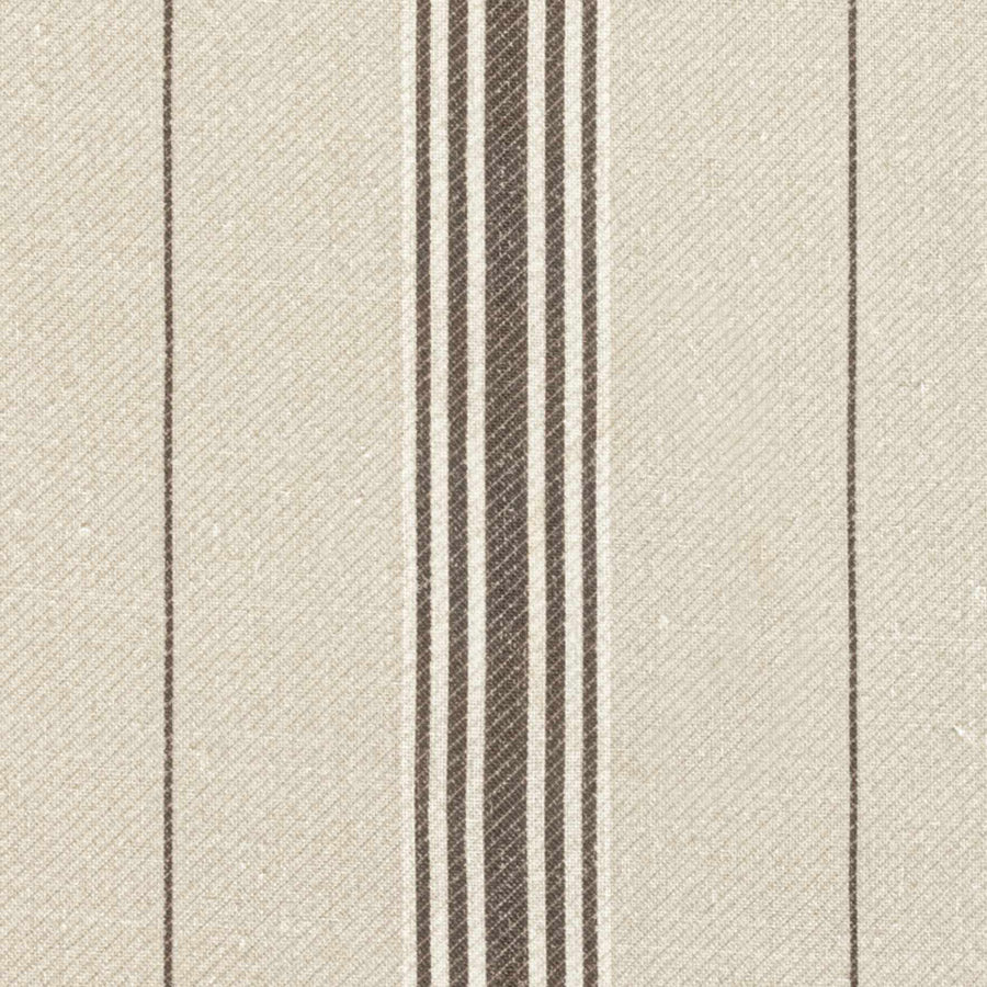 Premium Vallon Stripe Linen Fabric - Chocolate Brown Color Sample for Upholstery, Curtains & Home Decor | High-Quality Textile Material for DIY Sewing Projects