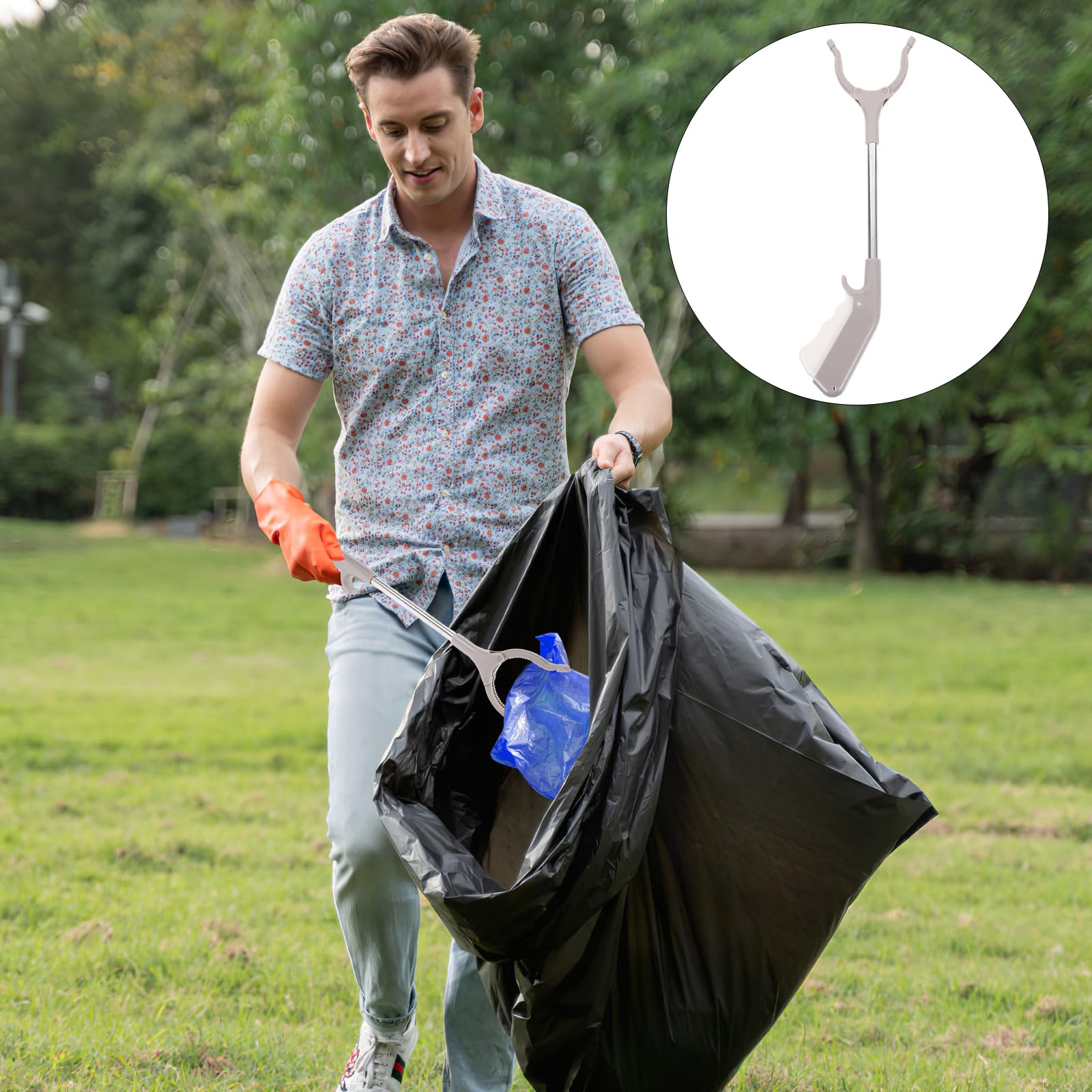Housoutil 2-Pack Foldable Trash Grabber Tool - 32