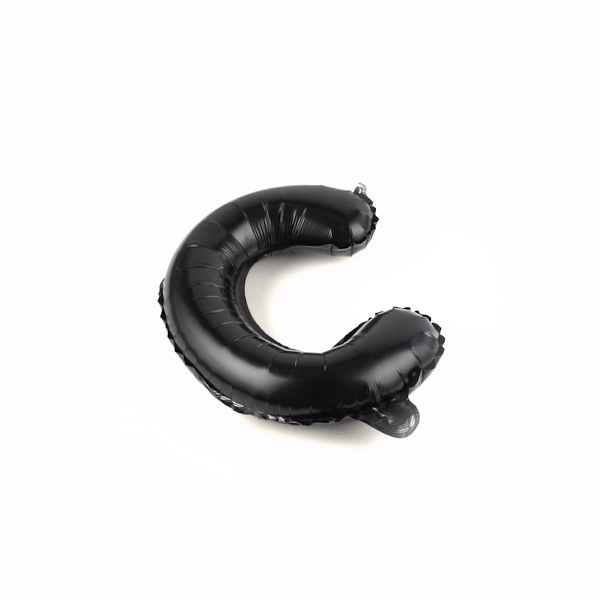 Balloonify Black Mylar Letter C Balloon - 16 Inch - 1 Count Box - Perfect for Birthday Parties, Baby Showers & Graduation Decorations