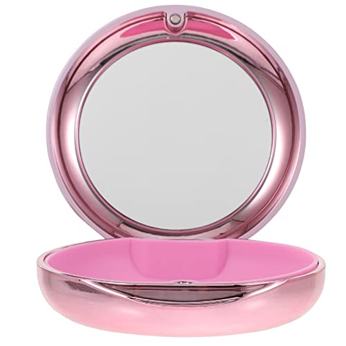 Healifty Portable Denture Case with Mirror - Retainer & Aligner Storage Box for Travel - Rose Gold False Teeth Holder for On-the-Go Oral Care