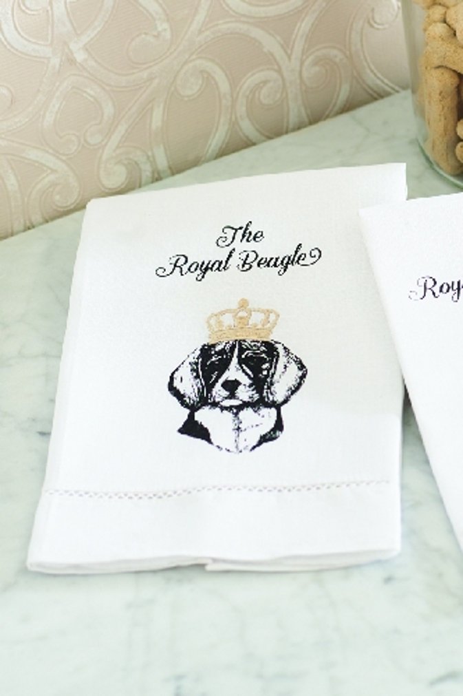 Premium Mud Pie Linen Towels - Royal Breed Collection | Soft & Absorbent Beagle Design Bath & Kitchen Towels for Spa, Beach & Home Decor
