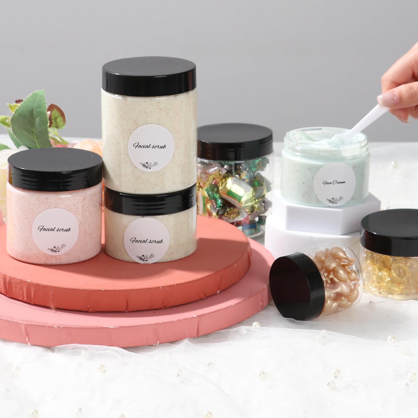 36 Pack 2oz Plastic Jars with Lids - Reusable Leakproof Travel Containers for Lotion, Makeup, Ointments, Slime & Beauty Samples | Perfect for DIY, Travel, Salon & Home Organization