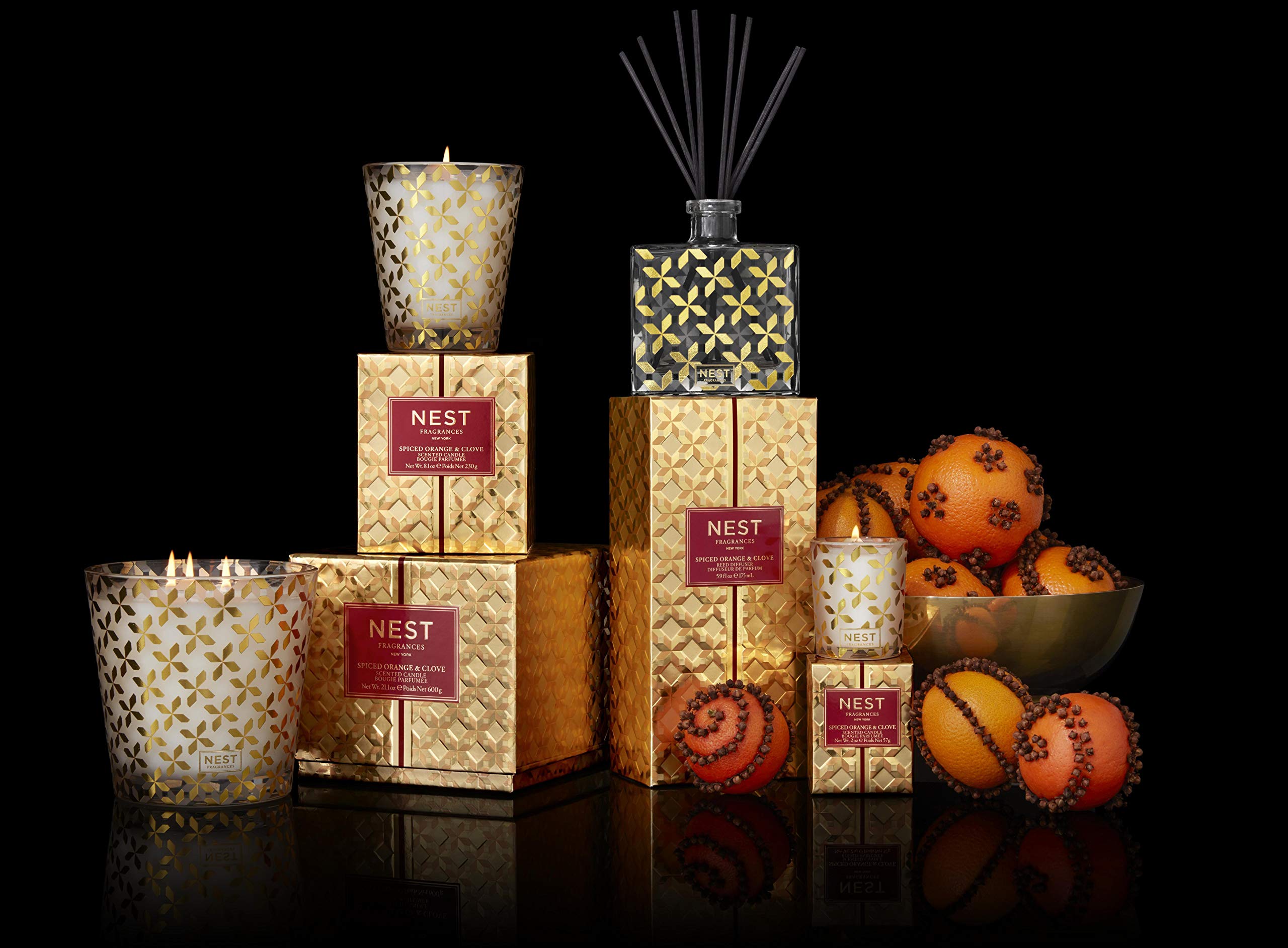 NEST Fragrances 3-Wick Candle - Spiced Orange & Clove Scented Candle, 21.2 oz Large Jar for Home, Living Room, Bedroom Aromatherapy & Relaxation