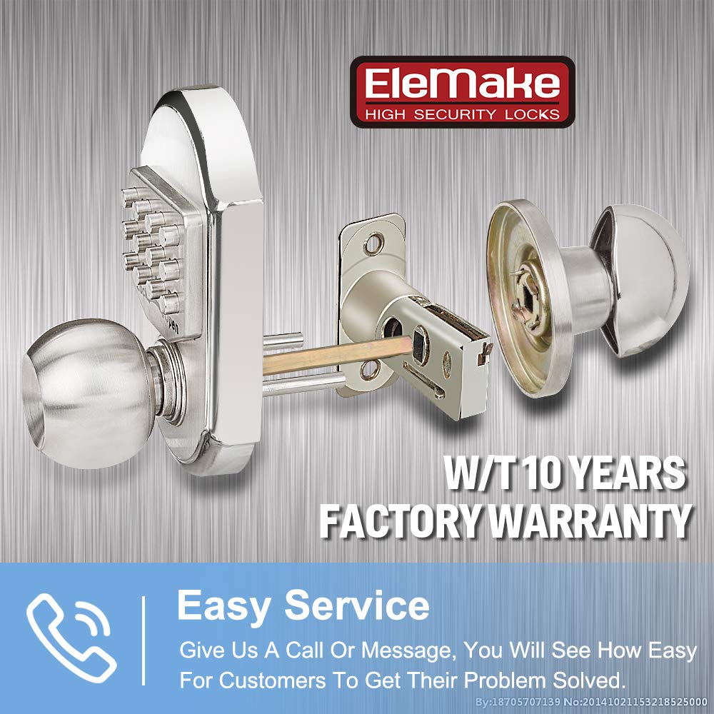 Smart Keyless Entry Door Lock - Stainless Steel Deadbolt with Keypad & Mechanical Key Backup - 100% Mechanical Passcode Security - No Low Power Risk - Perfect for Homes, Apartments & Sabbath Use