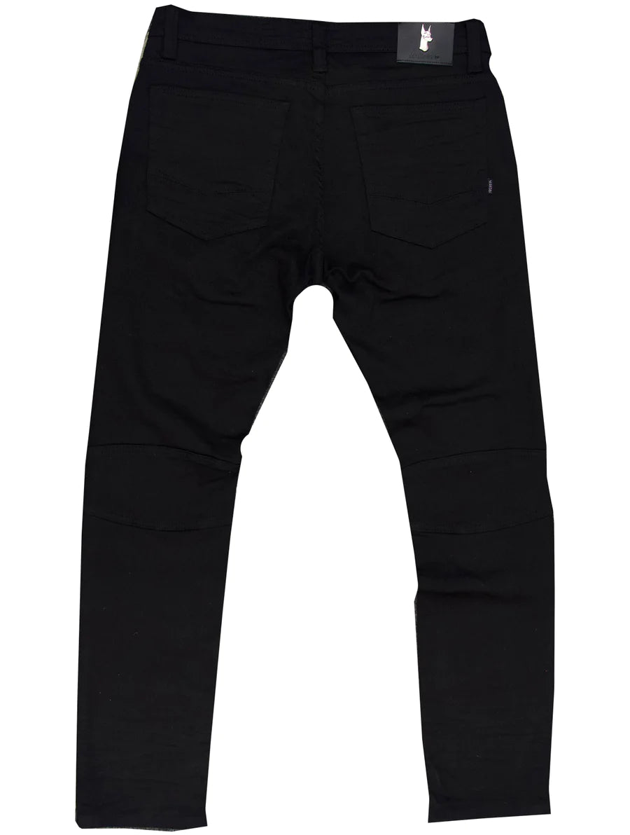 Makobi M1771 MAKOBI PETANI Distressed Shredded Jeans with Bleach Spots - Black/Black for Men's Streetwear & Casual Outfits