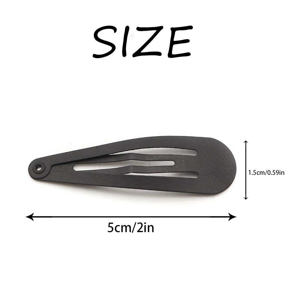 Dofash Matte Hair Clips for Women - 2 Inch Small Snap Barrettes, 12 Pack Black Rock Hair Grips & Accessories - Perfect for School, Work, and Everyday Styling