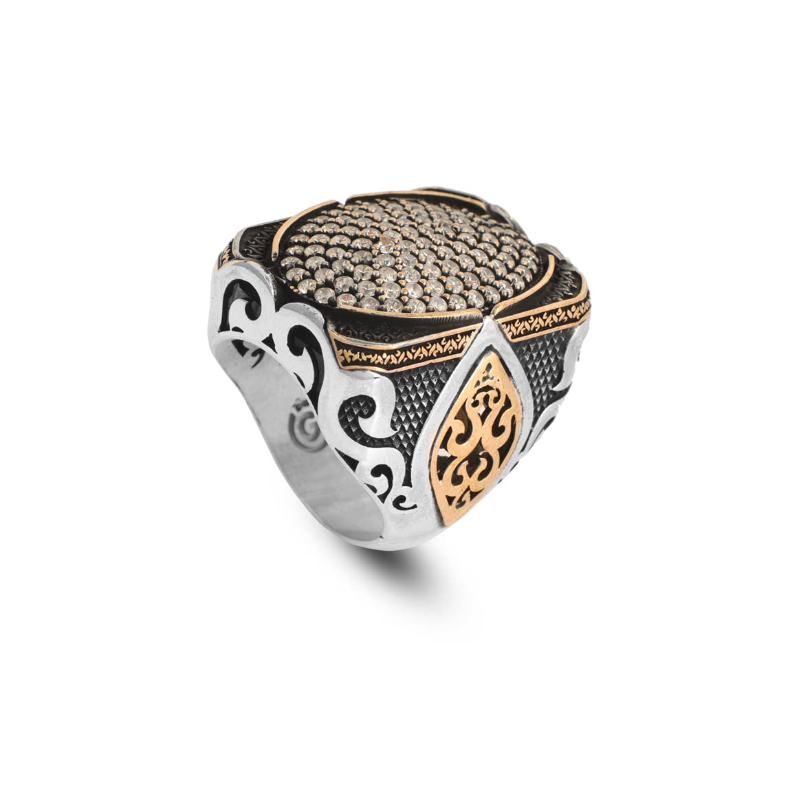 Handcrafted Sterling Silver Men's Ring with White Sapphire Gemstone - Polished Finish & Gift Box Included - Perfect for Weddings, Engagements & Special Occasions