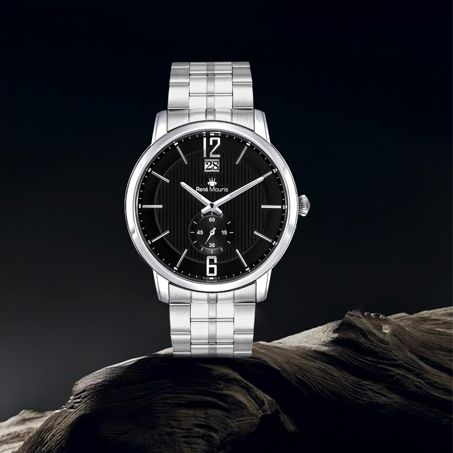 Premium Men's Executive Quartz Watch - 44MM 316L Stainless Steel Case with Sapphire Coated Crystal - Waterproof to 50M - Luxury Business & Dress Watch for Professional Men - Perfect for Office, Meetings & Formal Events