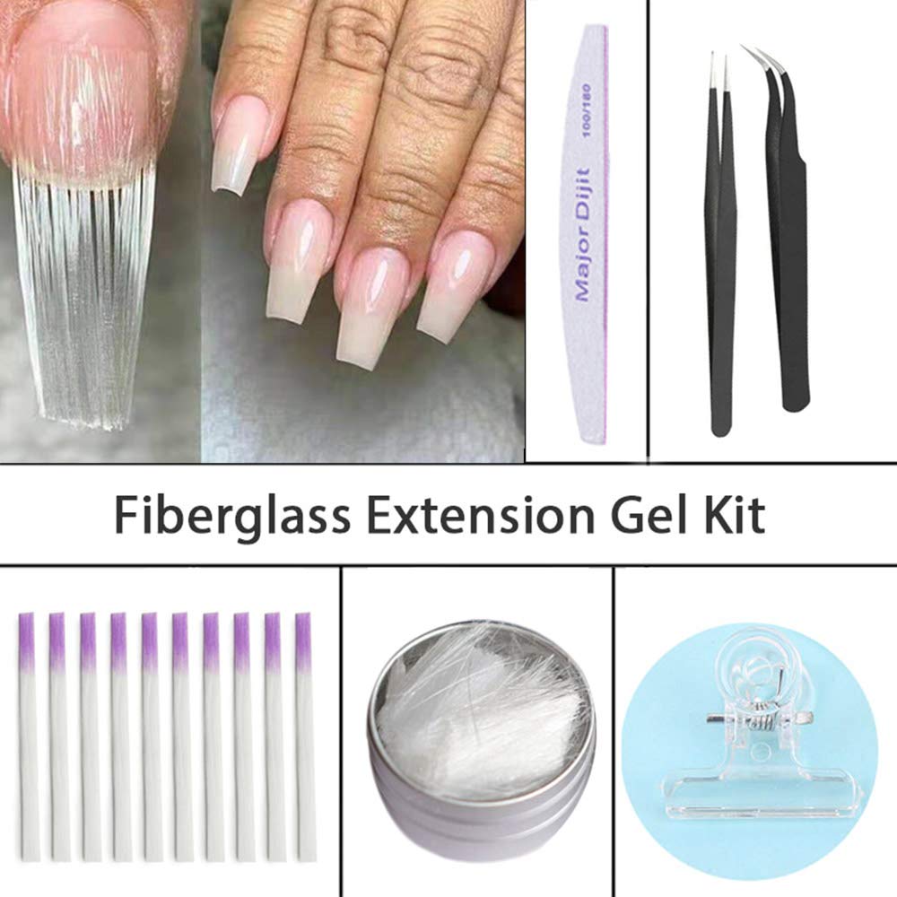 Wowobjects® Professional Acrylic Nail Kit with Fiber Glass Extensions - Salon Quality Manicure Tools for Gel Nails, DIY Home Nail Art & Professional Salon Use