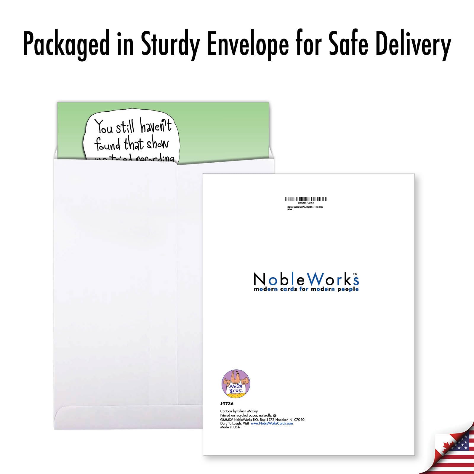 Jumbo Funny Birthday Card with Envelope (8.5 x 11 Inch) - Humorous Group Cartoon Greeting Card for Seniors & Elderly - Perfect for Birthday Parties, Retirement Celebrations & Special Occasions - NobleWorks DVR J9736