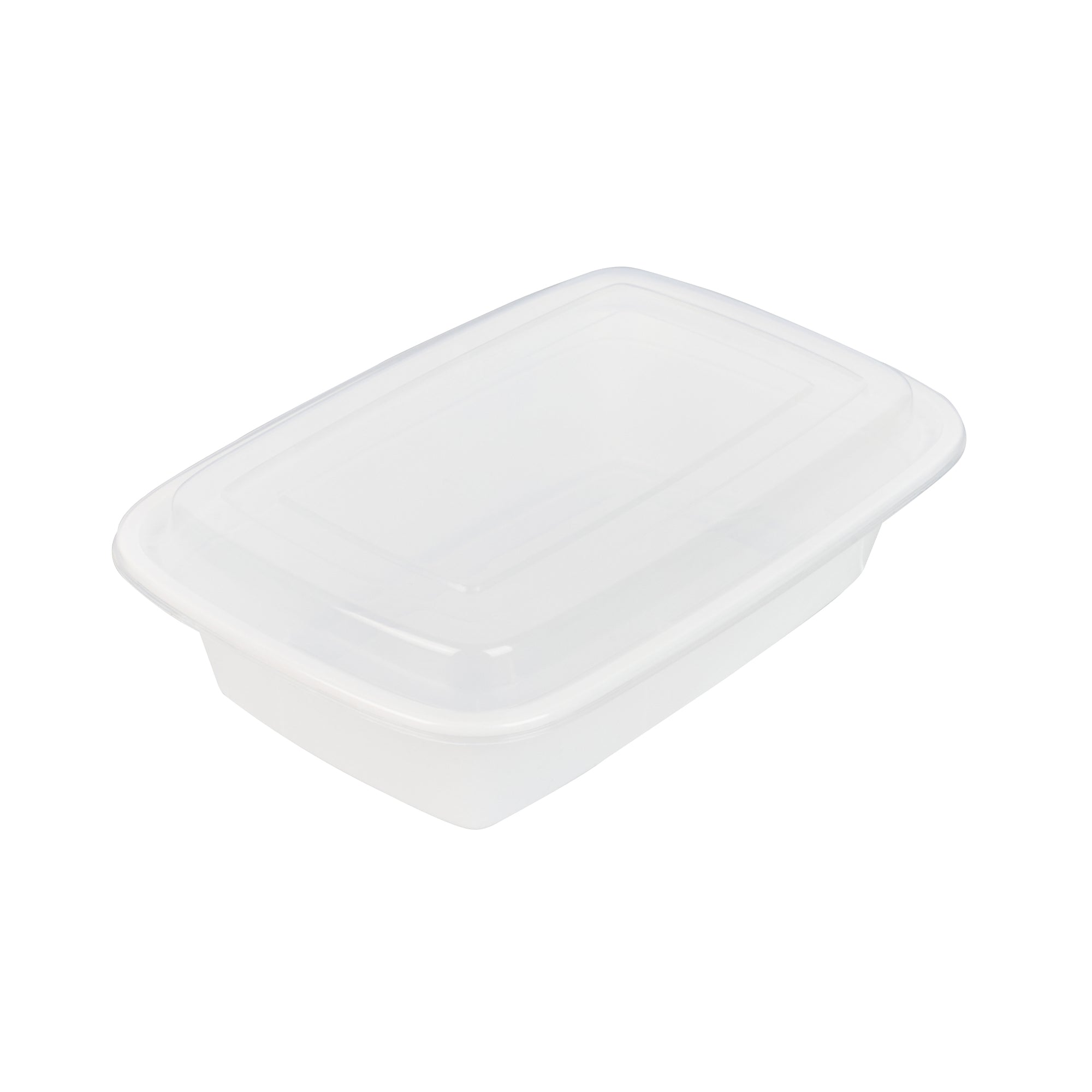 38 oz White Plastic To Go Containers with Clear Lids - 50 Pack, Microwave Safe Rectangle Food Storage Boxes (8.75