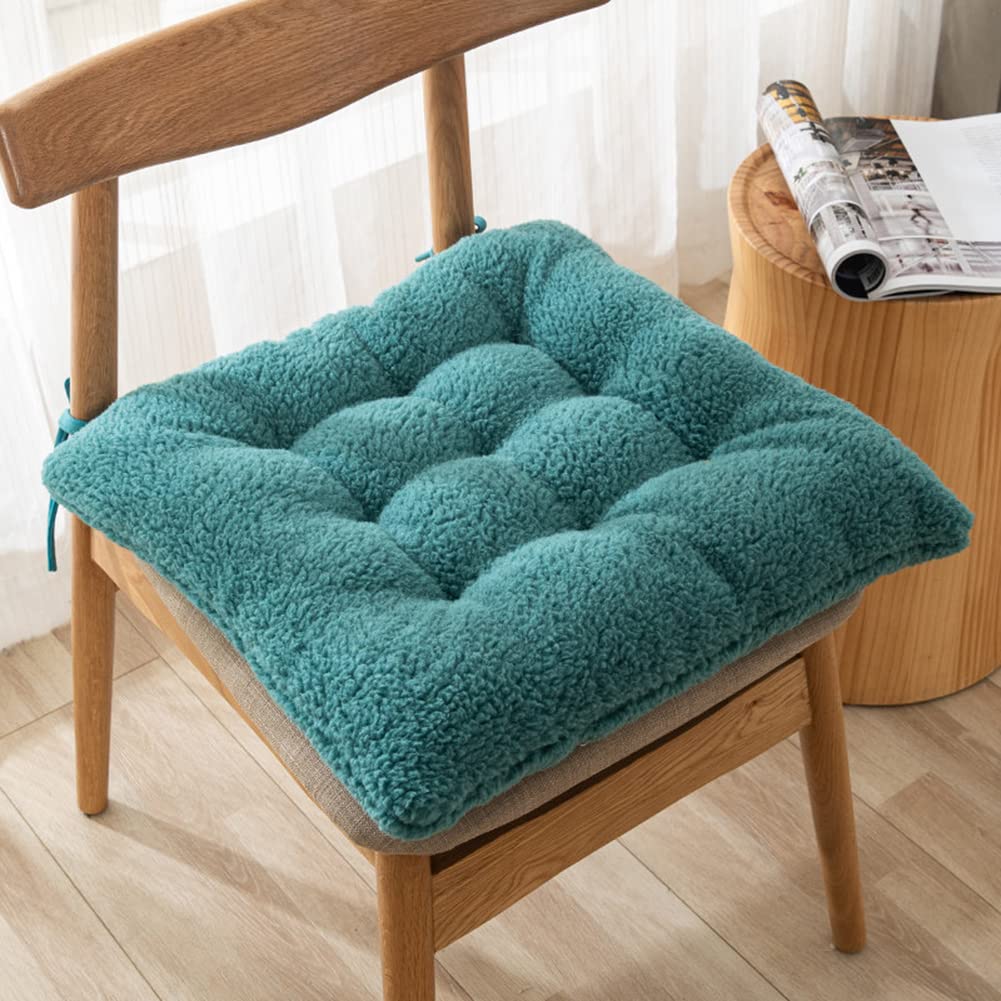 Vctops Soft Thick Sherpa Seat Cushion with Ties - 16