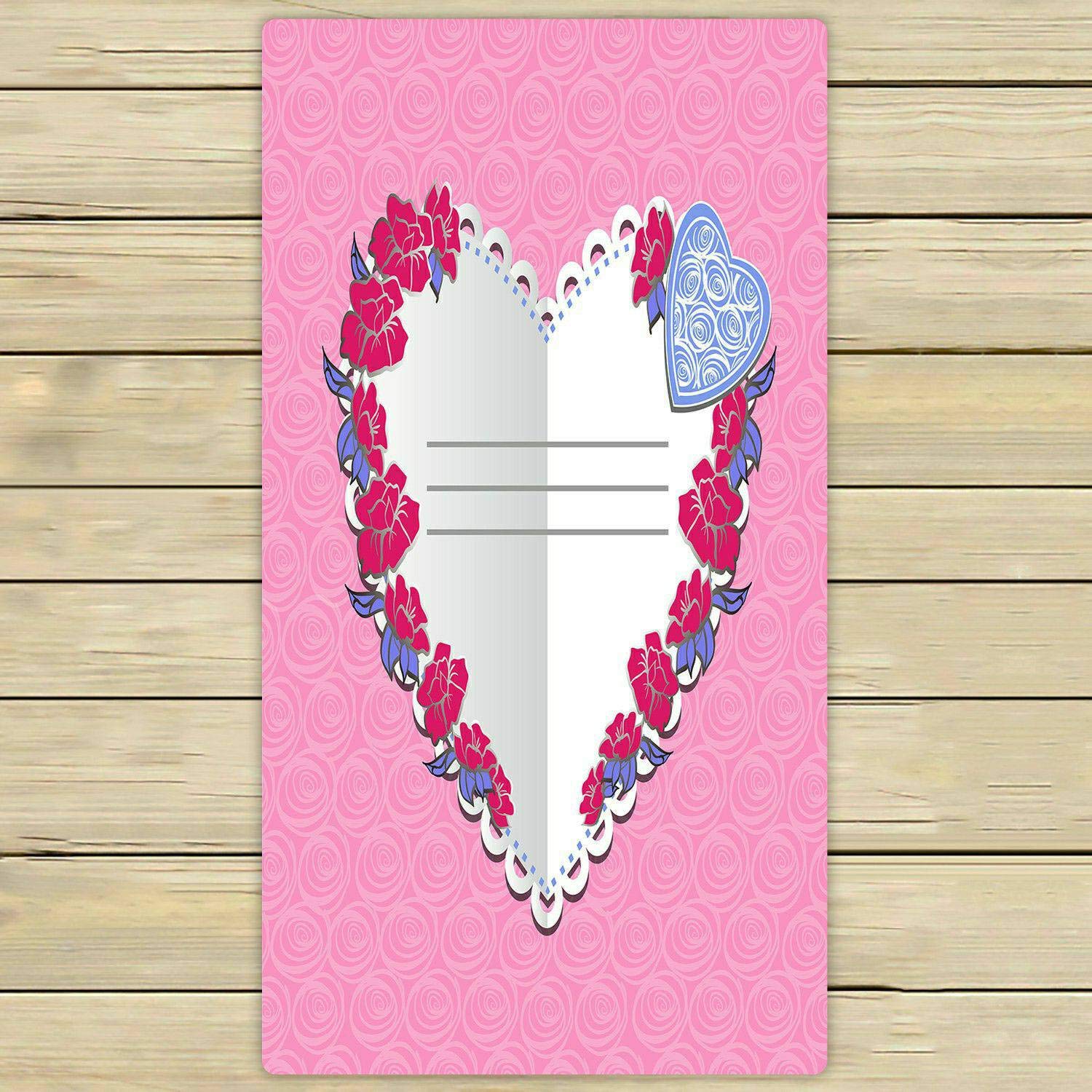 ECZJNT Pink Rose Valentine's Day Beach Towel - 30x56 Inch Soft Absorbent Bath & Shower Towel for Home, Travel, Pool, Gym - Perfect for Gifts, Spa, Beach Outings & Romantic Getaways