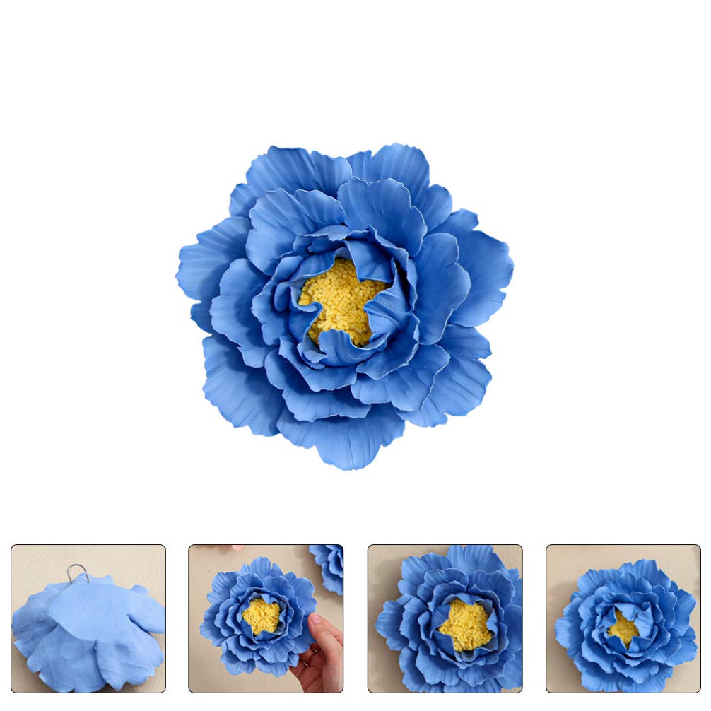 WINOMO Handmade 3D Ceramic Peony Flower Wall Art - Elegant Home Decor for Living Room, Bedroom, Hallway | Perfect Wall Mount Background for Wedding, Party & Interior Design