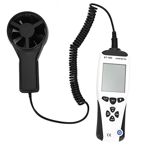 ET-955 Digital Anemometer - Handheld Wind Speed Meter with Temperature Measurement (0.3-45.0 m/s) - Portable Weather Gauge for Outdoor Activities, HVAC Testing & Wind Sports
