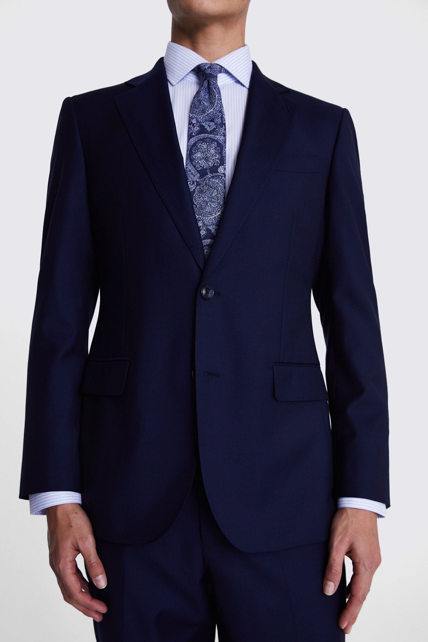 Tailored Fit Navy Twill Suit for Men | Slim Fit Business Suit Jacket & Pants Set | Perfect for Prom, Weddings & Formal Events | Office Wear & Special Occasions