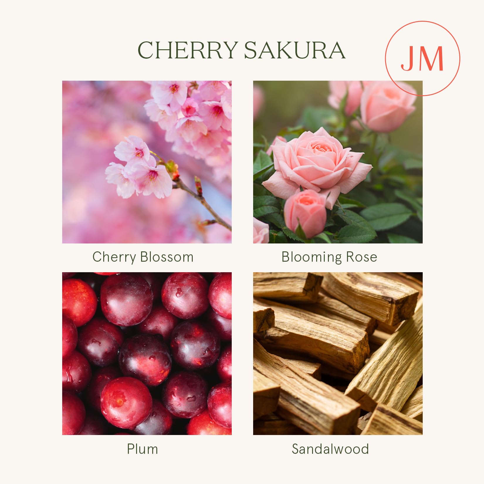 LA JOLIE MUSE Cherry Blossom Scented Candle - 6oz Natural Soy Wax Candle with 40-Hour Burn Time, Floral Pink Home Decor Gift for Women - Perfect for Valentine's Day, Romantic Dinners & Relaxing Bath Time