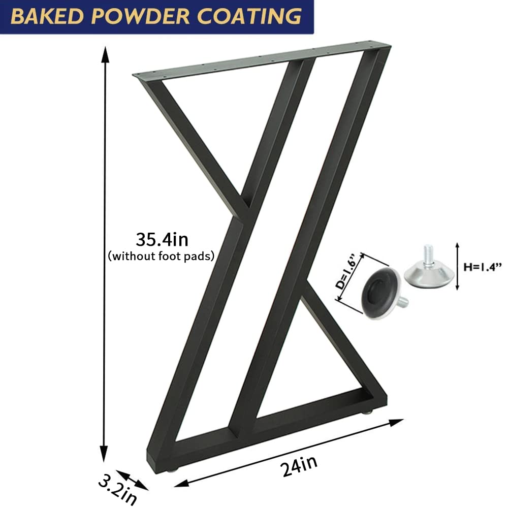 36 Inch Counter Height Table Legs - Heavy Duty Steel Bar Table Base for Kitchen Island, Dining Table, or Outdoor Furniture - Adjustable & Rust-Resistant Metal Legs for Bar, Pub, or Restaurant Use