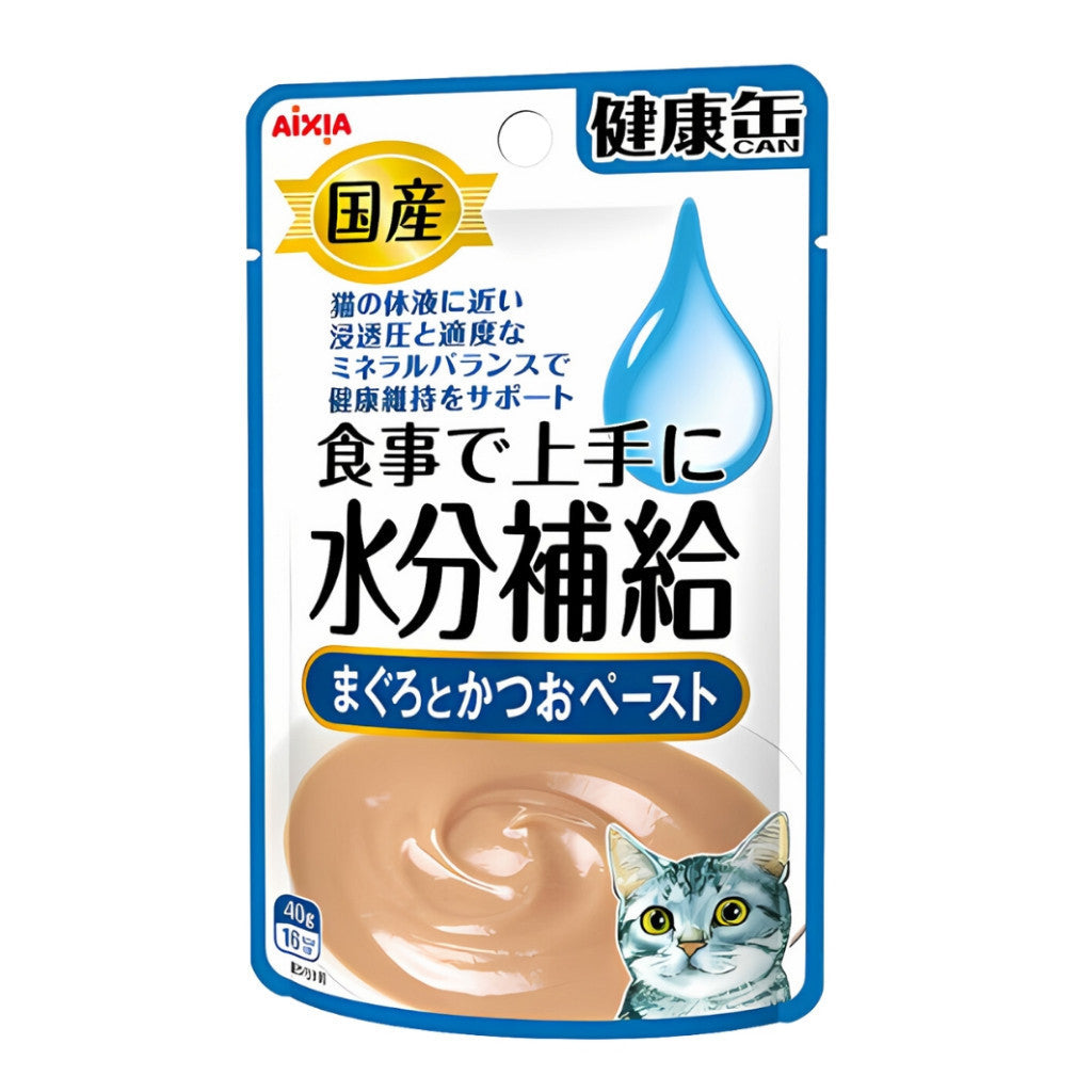 Aixia Kenko Pouch 40g Cat Treats for All Ages - Kitten to Senior Cats | Water & Energy Supplement with Oral Care Benefits | 3 Texture Varieties | Perfect for Hydration Boost & Dental Health at Home or Travel