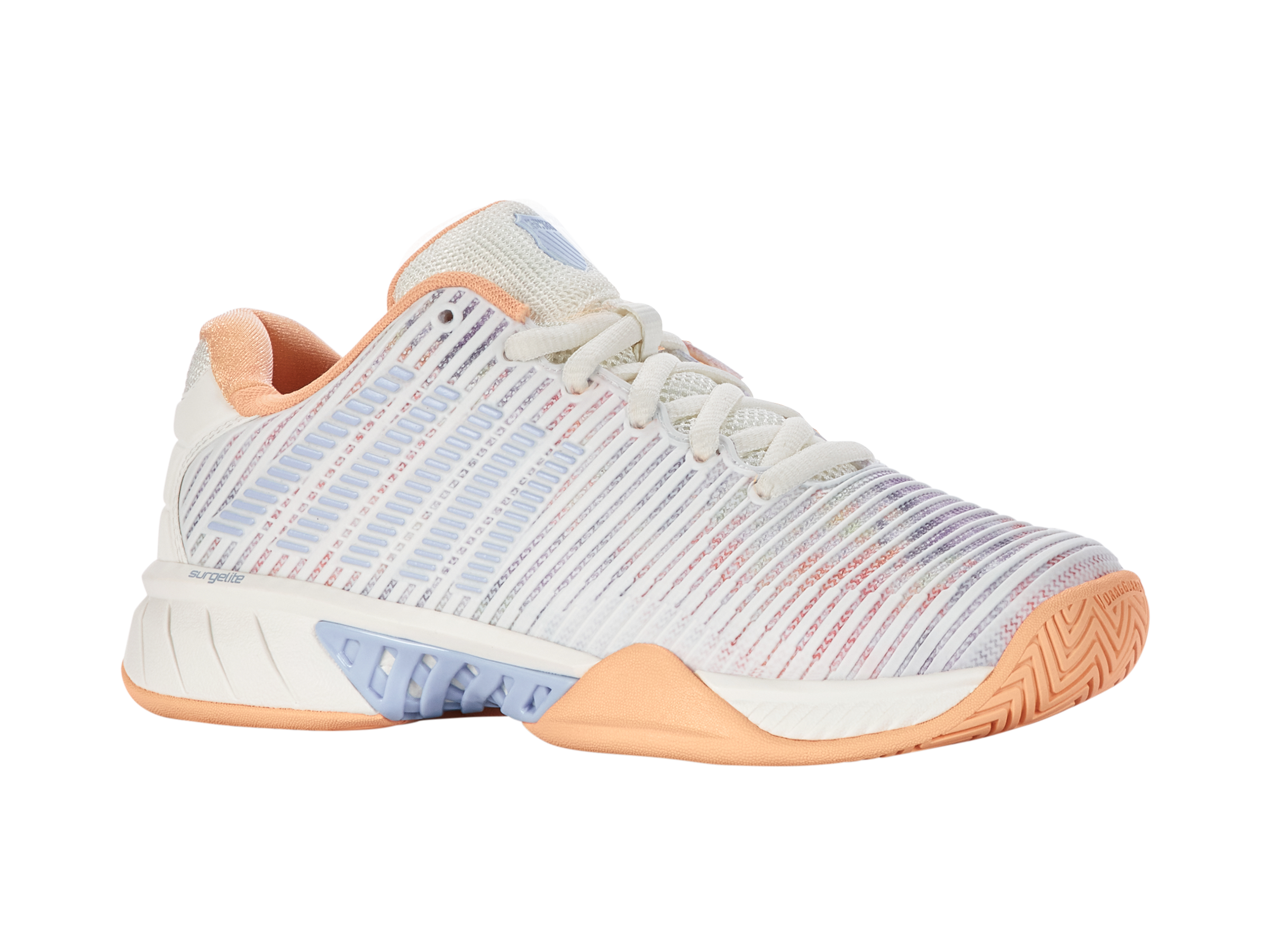 Hypercourt Express 2 Basketball Shoes - Women's Size 6.5 (165 M) in Star White/Peach Fuzz/Heather | Lightweight Court Sneakers for Basketball & Casual Wear
