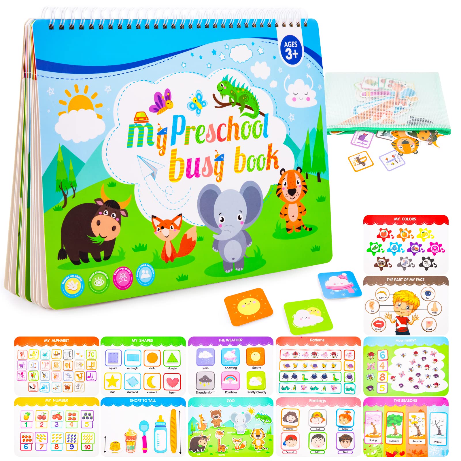 Foayex Montessori Toys for Toddlers 3-5 Years - Educational Learning Books & Activity Toys for Preschool, Autism Sensory Play | Perfect Birthday Gifts for Boys & Girls | Home & Classroom Learning Tools