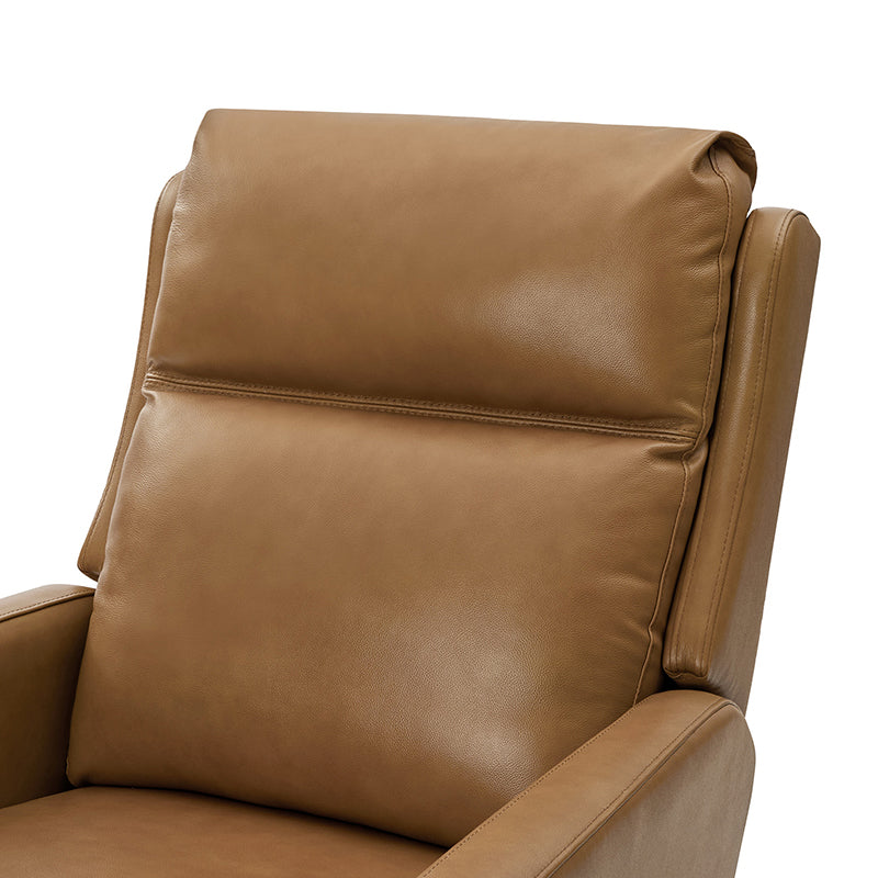 Paula Transitional Power Recliner with USB Charging Ports - Modern Electric Reclining Chair with Lumbar Support for Living Room, Home Theater & Office - Comfortable Leather Lounge Chair with Power Headrest & Cup Holder