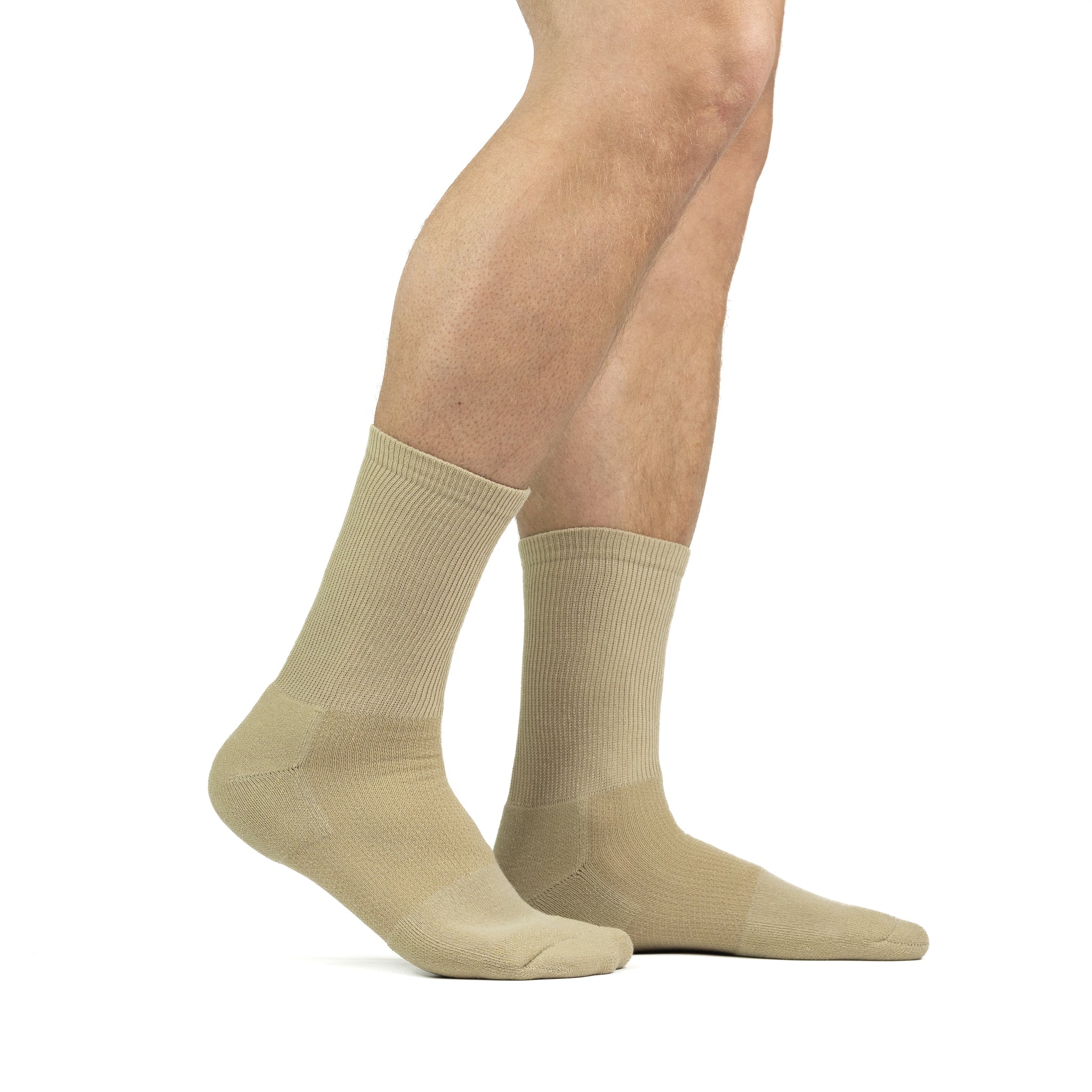 Men's Diabetic Lightweight Crew Socks 2-Pack - Ultra Soft Breathable Cotton Socks for Diabetics with Arch Support - Perfect for Daily Wear, Work & Travel