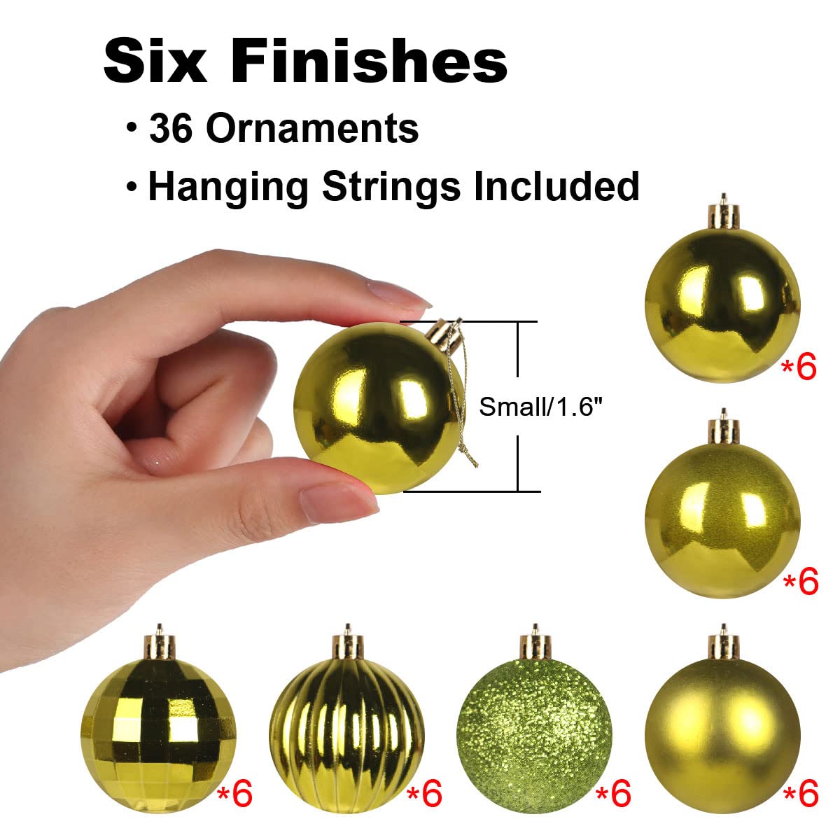 Lime Green Shatterproof Christmas Balls - 36pcs Tree Decor for Holidays & Weddings