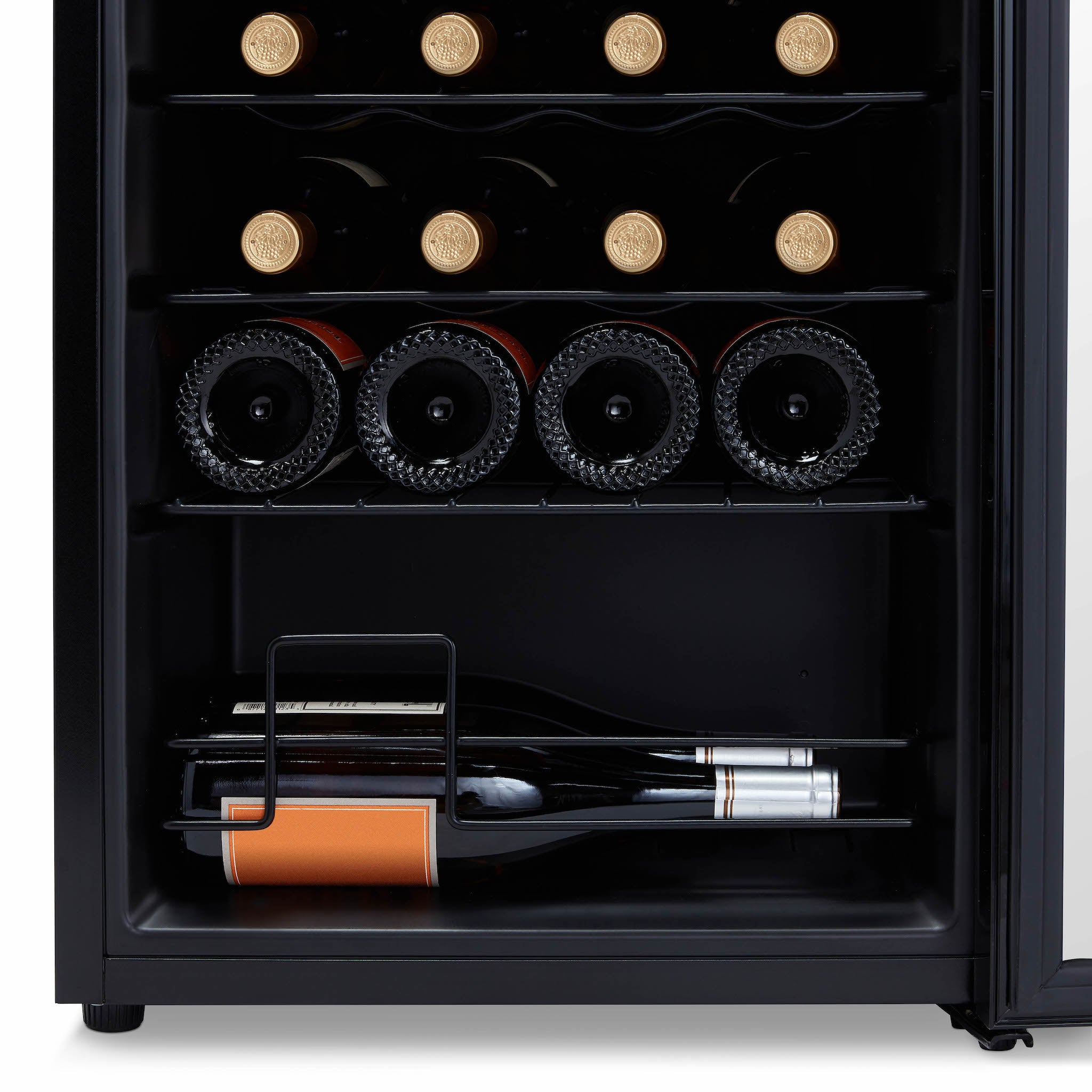 Newair® 24 Bottle 16.9 Black Freestanding Wine Cooler Refrigerator - Perfect for Home Bars, Restaurants, and Wine Cellars
