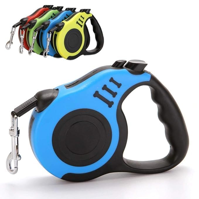 Zanzmer 16ft Retractable Dog Leash with Quick-Lock - Nylon Tape Leash for Dogs & Cats, Anti-Slip Handle, 5M Extendable Rope - Perfect for Walking, Running & Outdoor Adventures with Pets