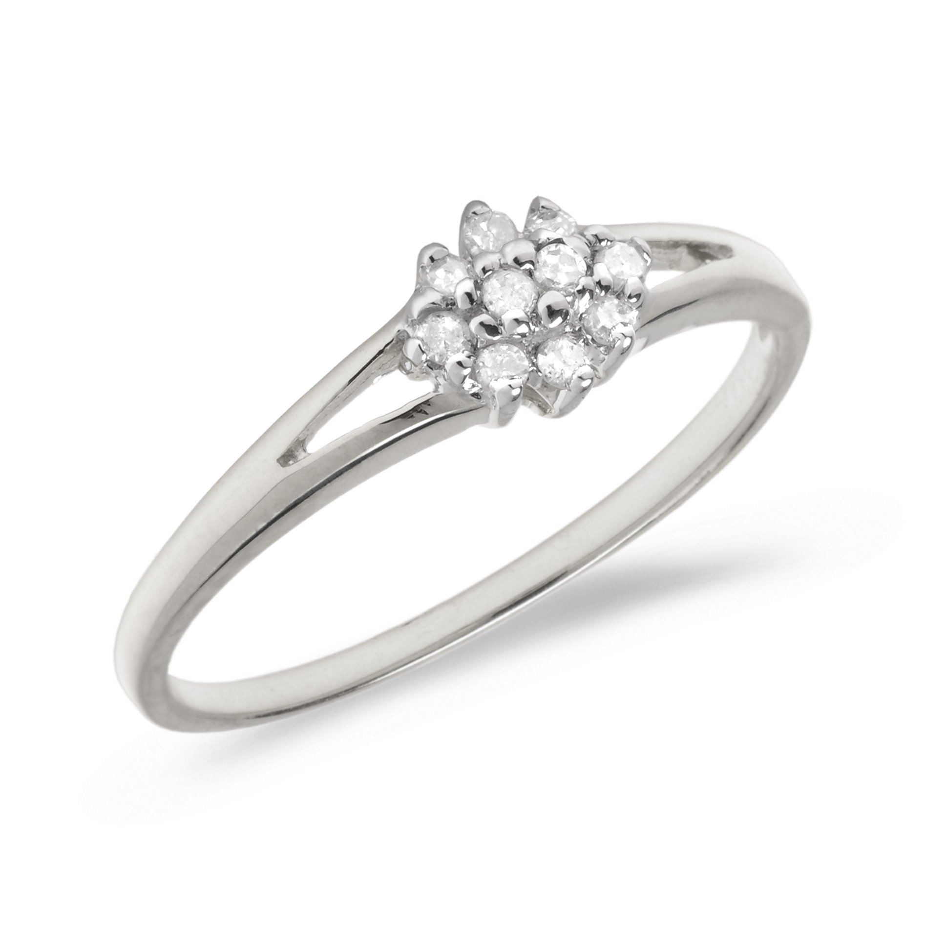14K White Gold Diamond Cluster Ring for Women - Elegant Wedding, Engagement & Anniversary Jewelry Gift - Perfect for Special Occasions & Everyday Wear