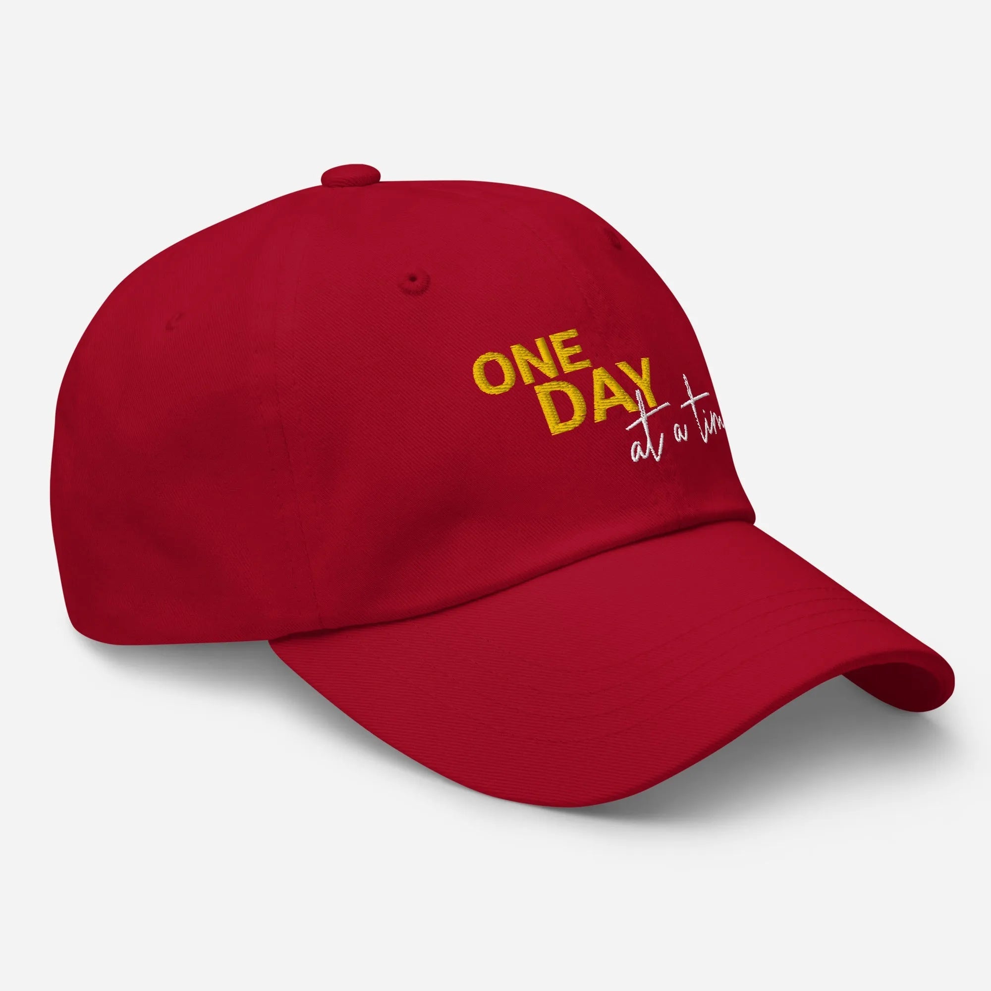 One Day At A Time Embroidered Dad Hat - Adjustable Cotton Baseball Cap for Men & Women - Perfect for Casual Wear, Outdoor Activities, and Daily Fashion