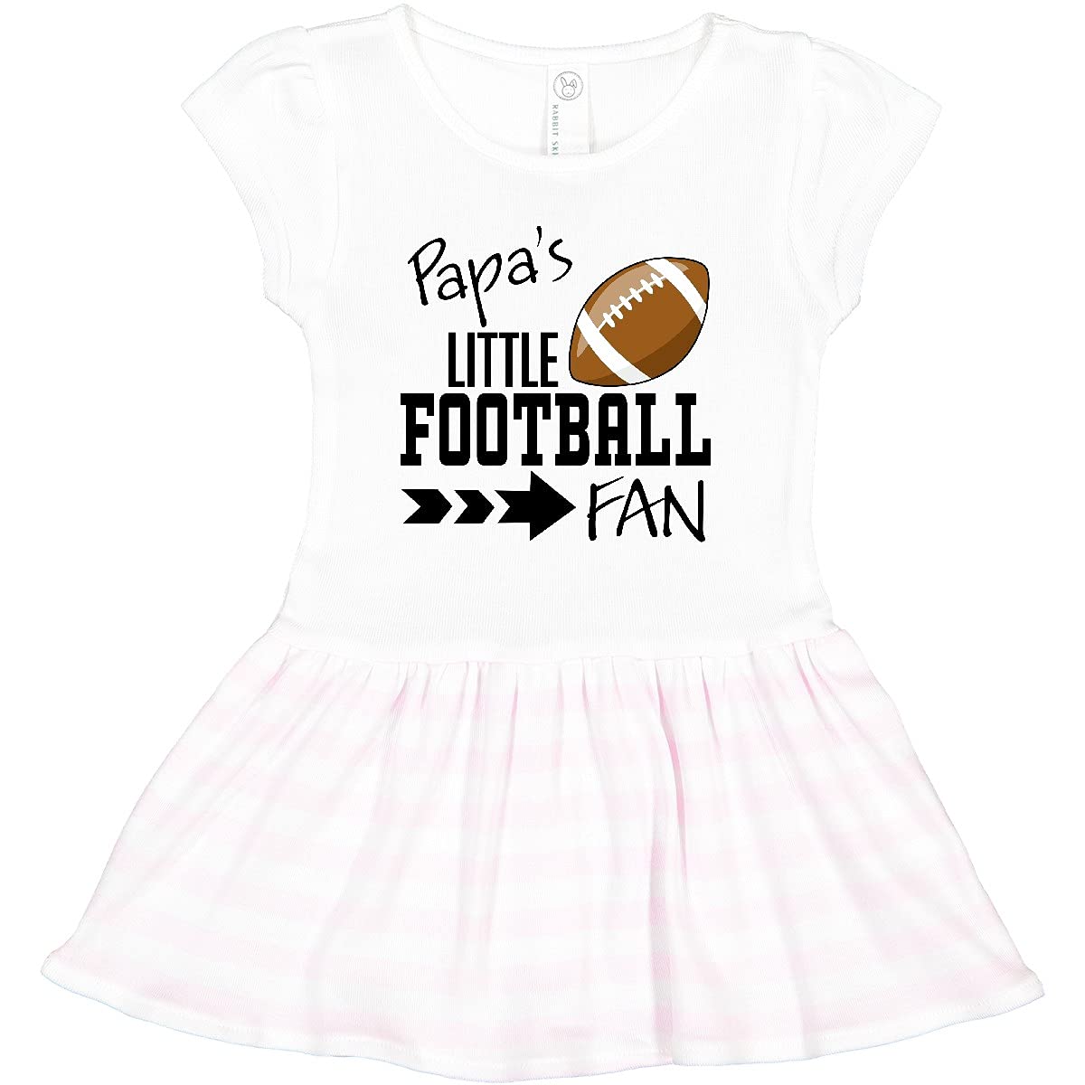 Inktastic Papa's Little Football Fan Toddler Dress - Cute Baby Girl Outfit for Game Day, Sports Events & Family Photos
