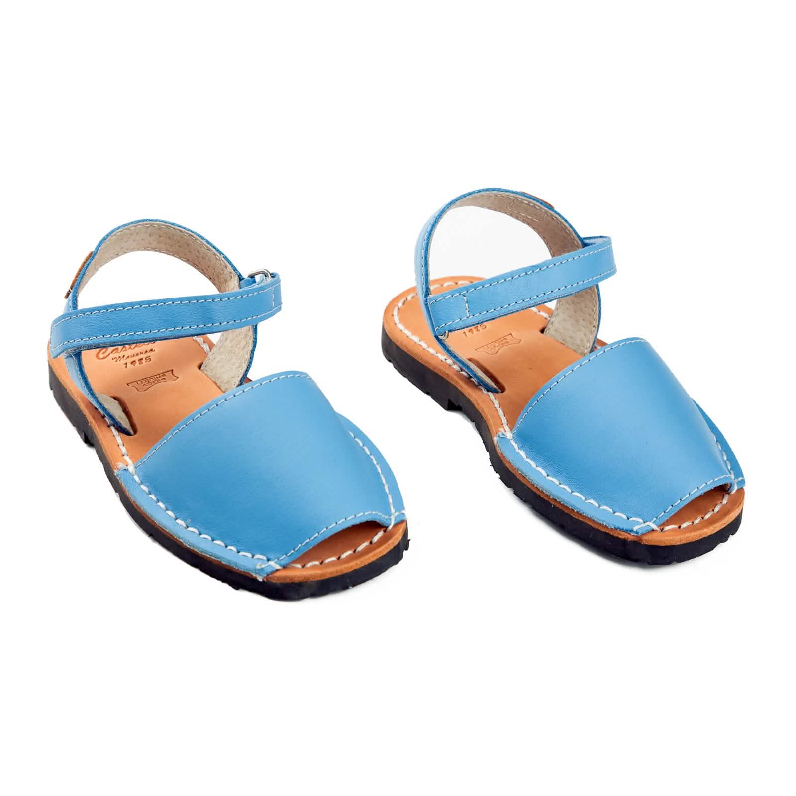 Kids' Plain Leather Menorcan Sandals Iker 1002 - Comfortable & Stylish Summer Footwear for Boys & Girls | Perfect for Beach, Pool & Outdoor Play