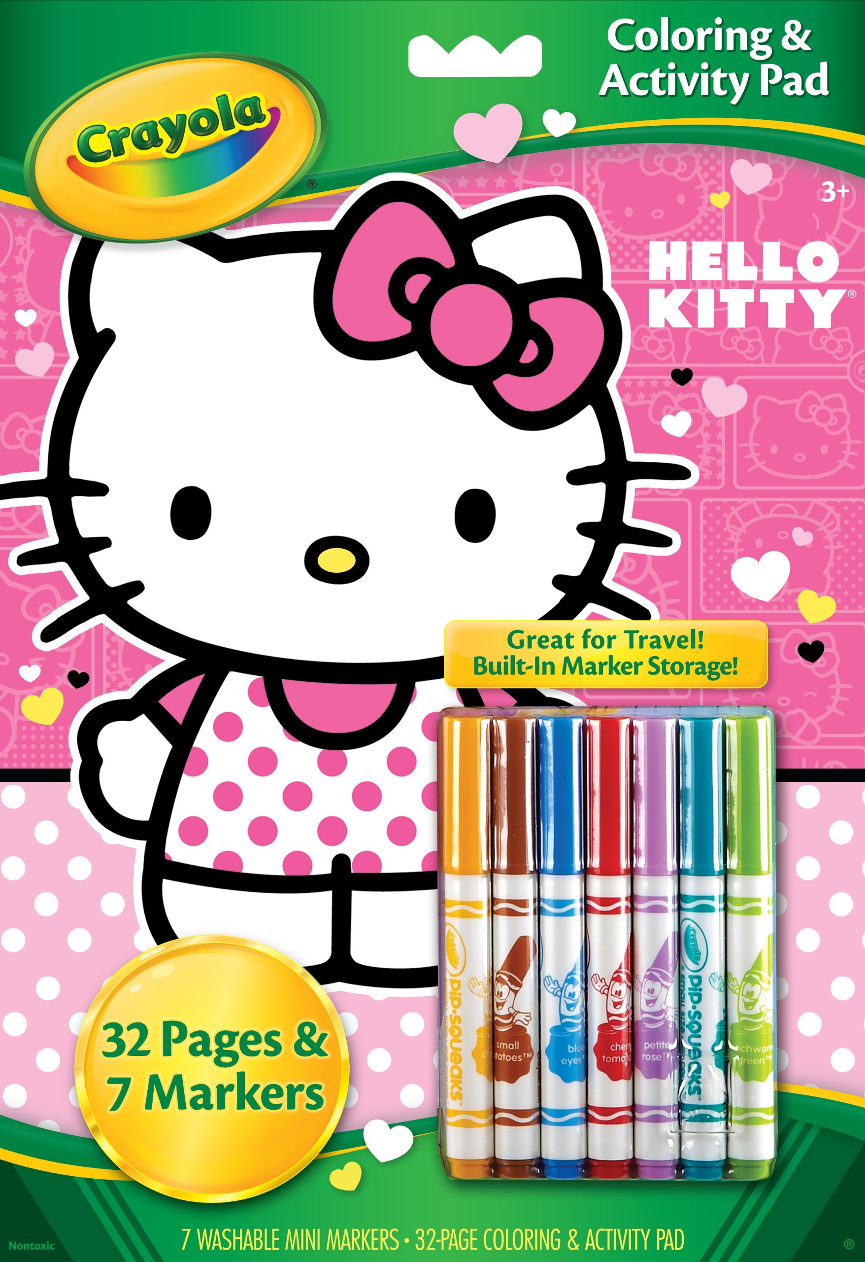 Crayola Hello Kitty Coloring Book for Kids with 12 Washable Markers - Fun Activity Pad for Girls & Boys, Perfect for Travel, Birthday Gifts & Creative Play