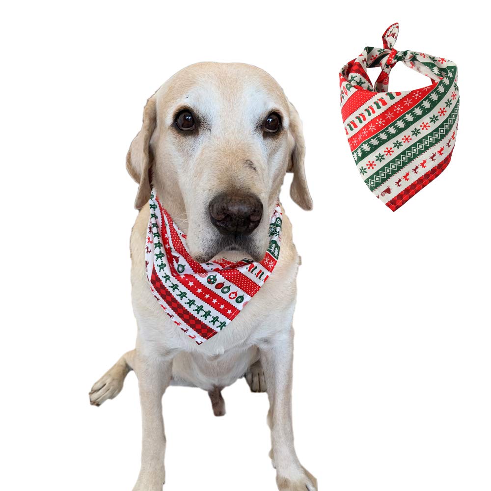 Washable Reversible Pet Bandana - Christmas Dog Scarf Bib for Dogs & Cats | Cotton Holiday Accessory for Pets (Colorful) | Perfect for Christmas Photos, Pet Parties & Festive Occasions