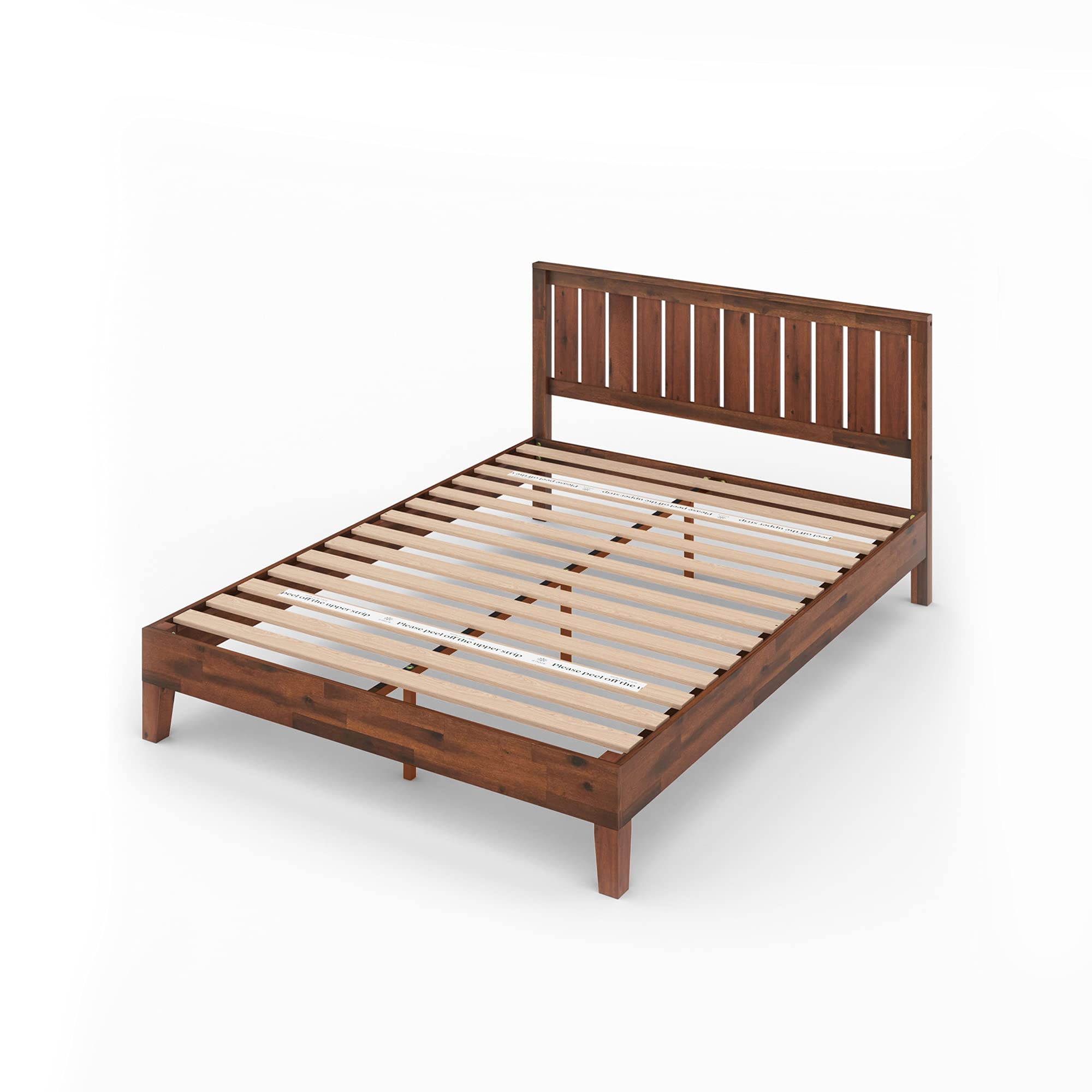 ZINUS Vivek Deluxe Wood Platform Bed Frame with Headboard | Solid Wood Slat Support | No Box Spring Required | Easy Assembly | King Size Bed | Perfect for Master Bedroom, Guest Room & Modern Home Decor