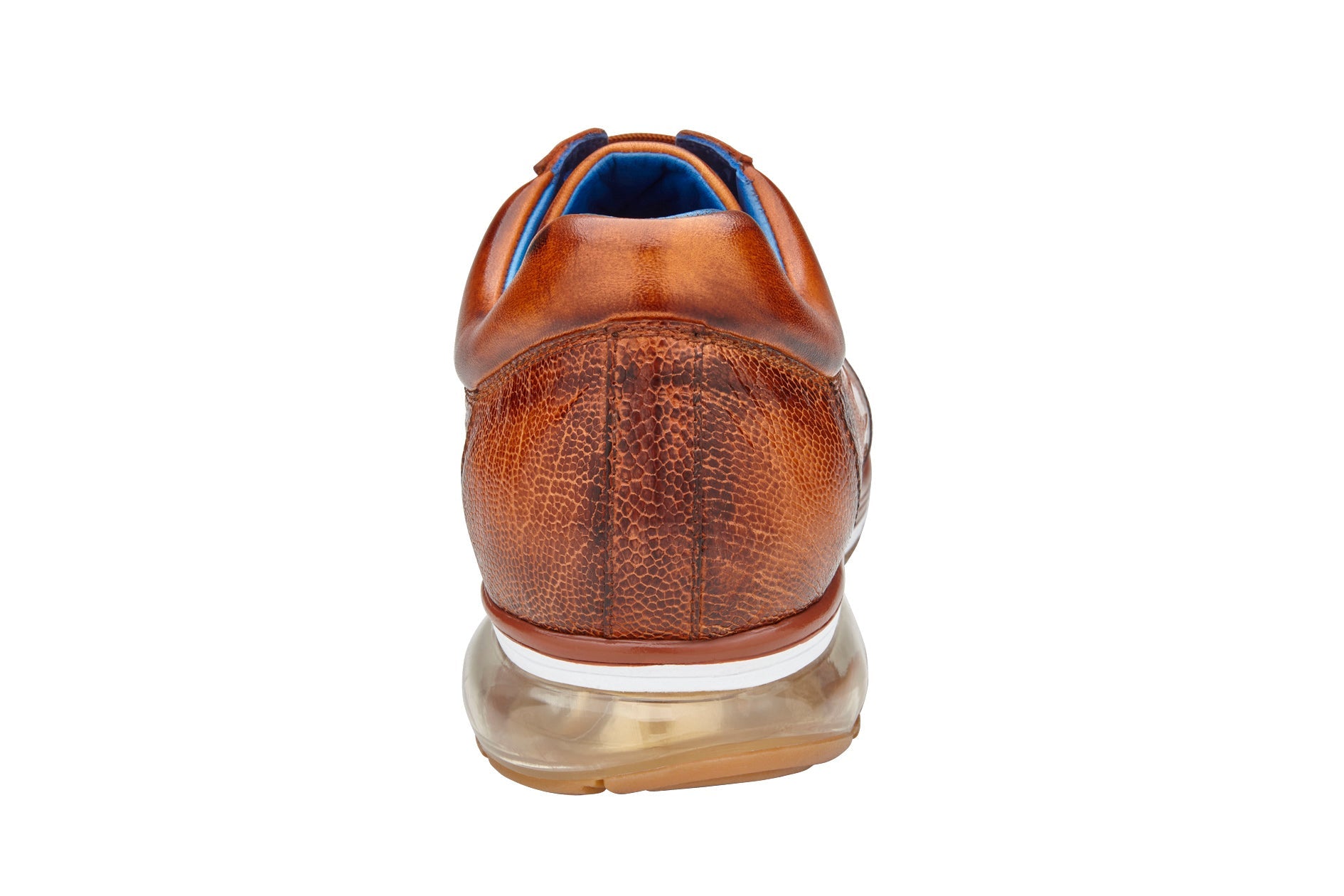 Belvedere Todd Genuine Ostrich Leather Sneakers in Antique Brandy - E02 | Premium Men's Casual Shoes for Business & Social Events