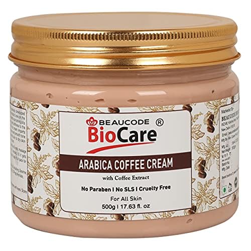 Beaucode BioCare Arabica Coffee Face Cream - 500g, Paraben Free, SLS Free, Sulfate Free & Cruelty Free Moisturizer for All Skin Types - Men & Women - Hydrating & Anti-Aging for Daily Skincare Routine