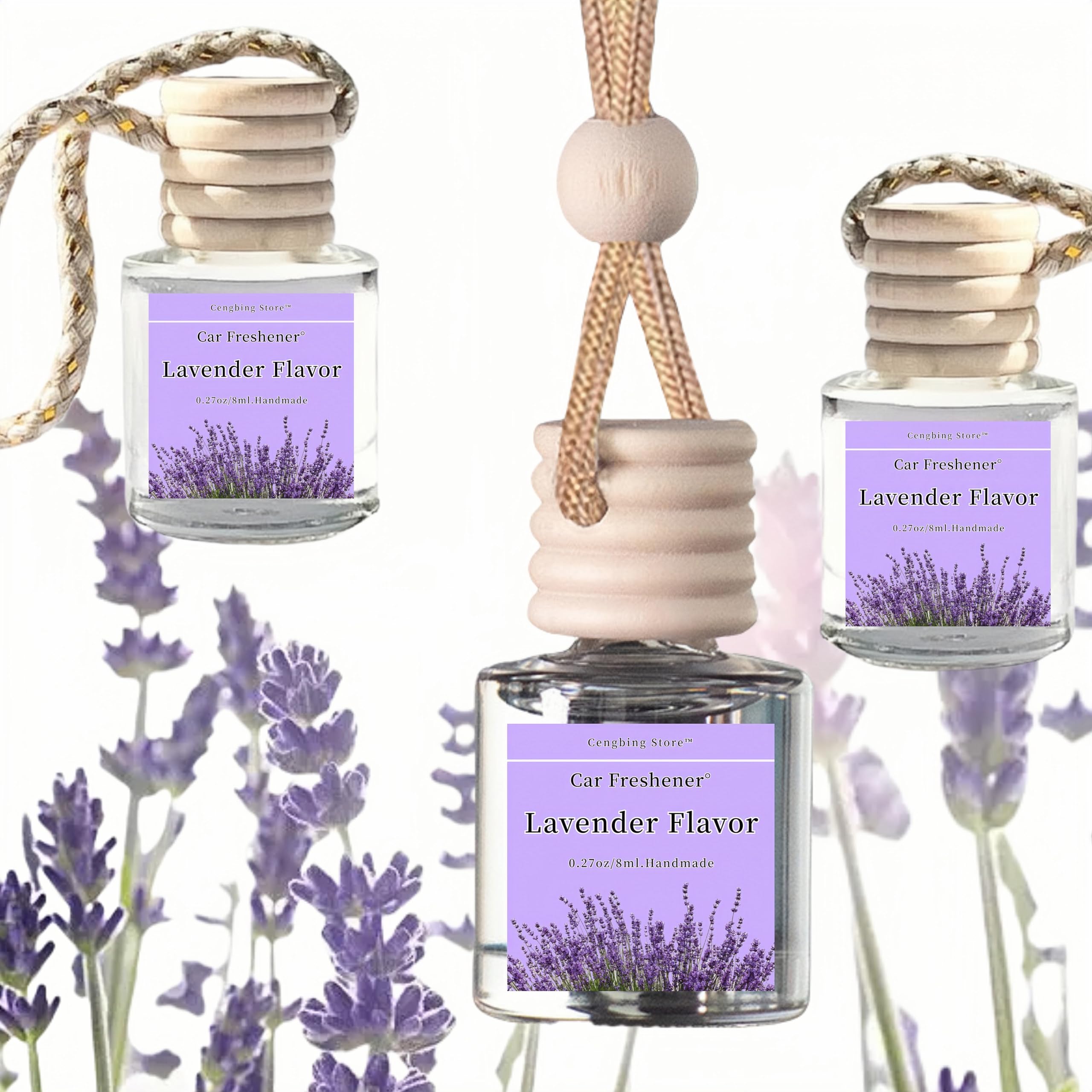 3PCS Long-Lasting Vanilla Car Air Fresheners Hanging - Best Smart Auto Scent Diffuser with Essential Oils, Car Perfume & Aroma Hanging Bottle for Fresh Cabin Air - Perfect for Cars, Trucks, SUVs & Office Spaces