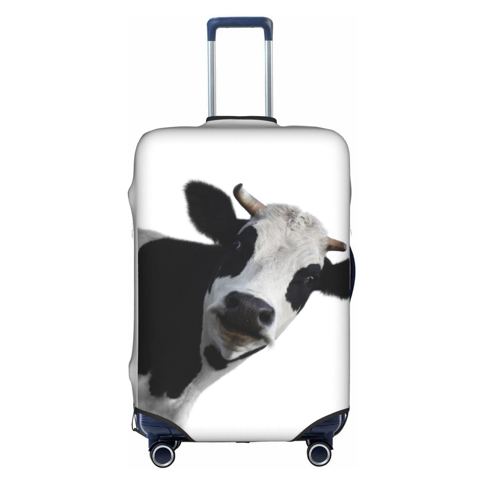 Funny Cow Print Elastic Luggage Cover - Washable Stretchable Suitcase Protector for Travel (Fits 29-32 Inch Bags) | Anti-Scratch Durable Suitcase Cover for Kids & Adults | Perfect for Airplane Travel, Vacation Trips & Luggage Protection