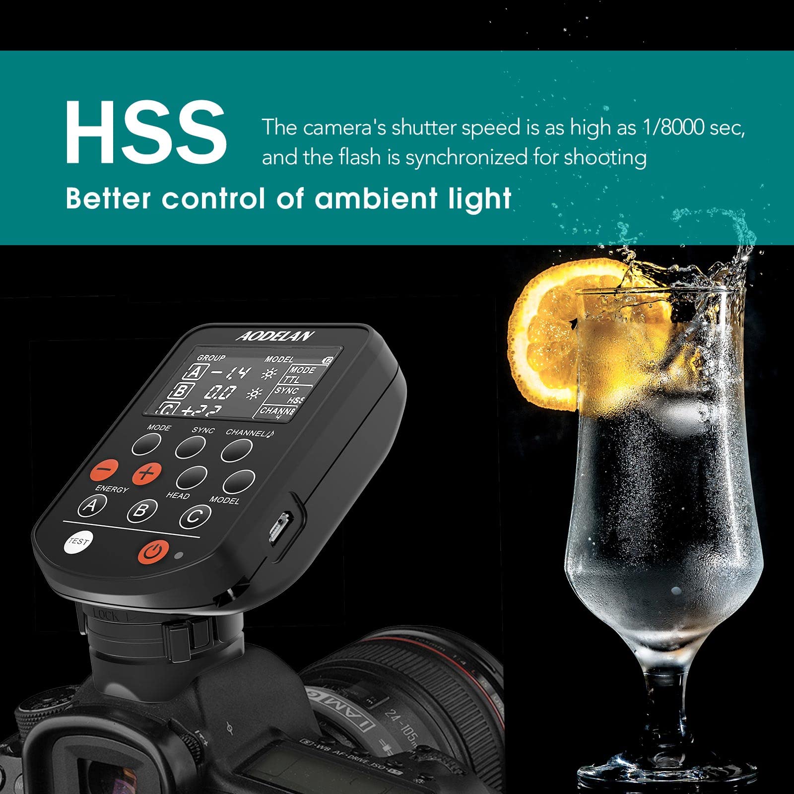 AODELAN TTL Flash Trigger for Sony Cameras - 1/8000s High-Speed Sync, Profoto Air Remote TTL Replacement - Compatible with Profoto A1, D2, Pro-10, B10 - Perfect for Studio Photography & Outdoor Shoots