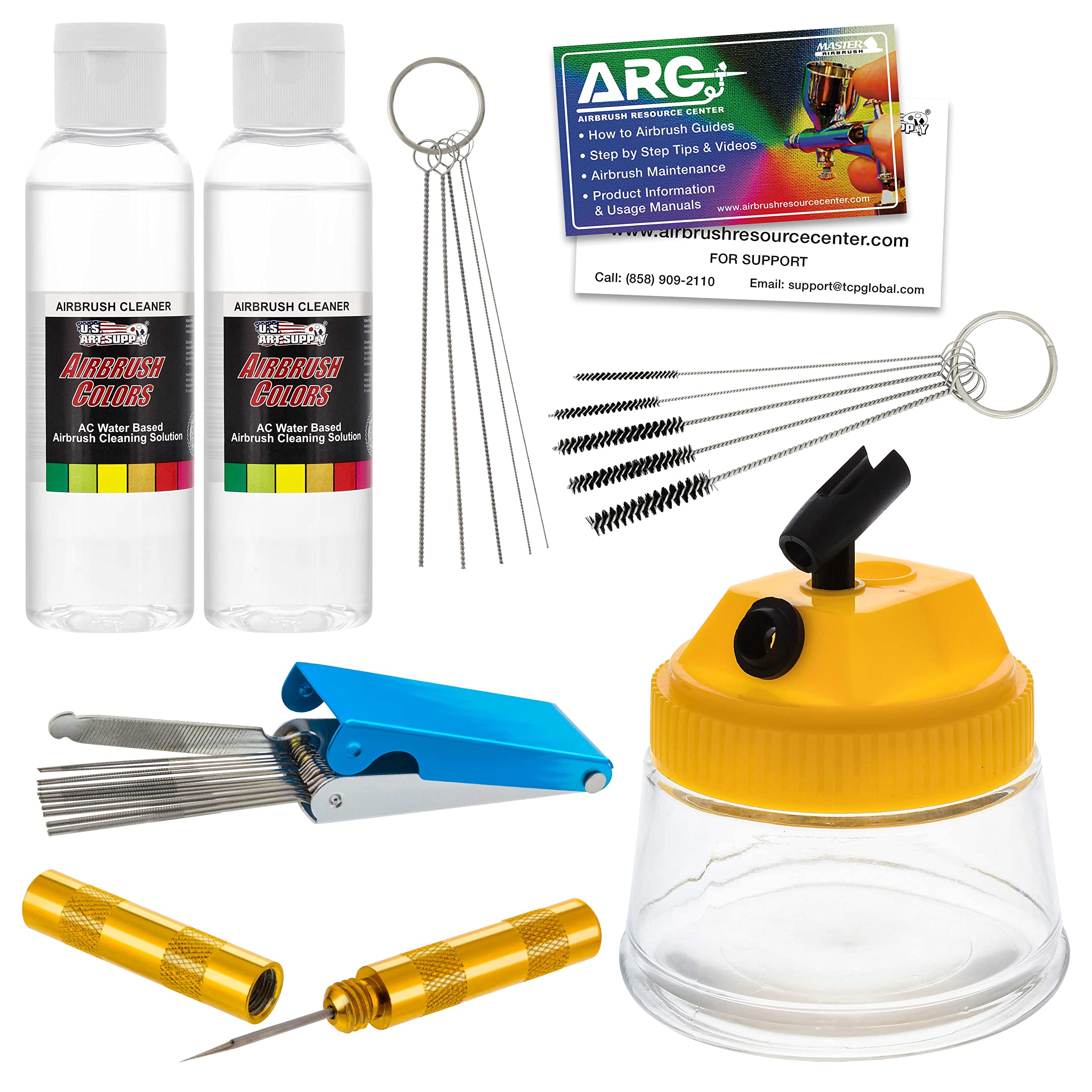 Airbrush Cleaning Kit with Solution & Tools for Artists & Hobbyists